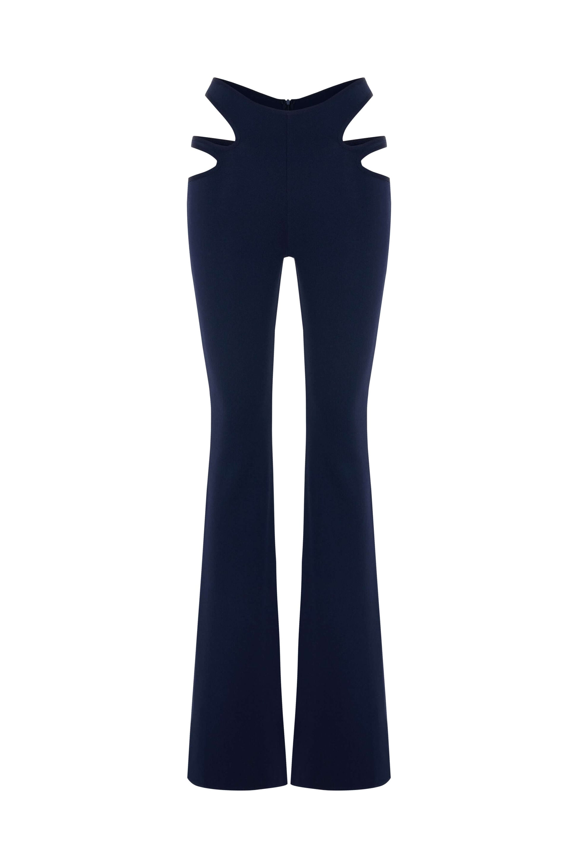 JENDUE Luma Eria Trousers - Cut-Out High-Waist Flare Pants