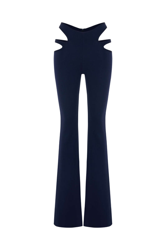 JENDUE Luma Eria Trousers - Cut-Out High-Waist Flare Pants