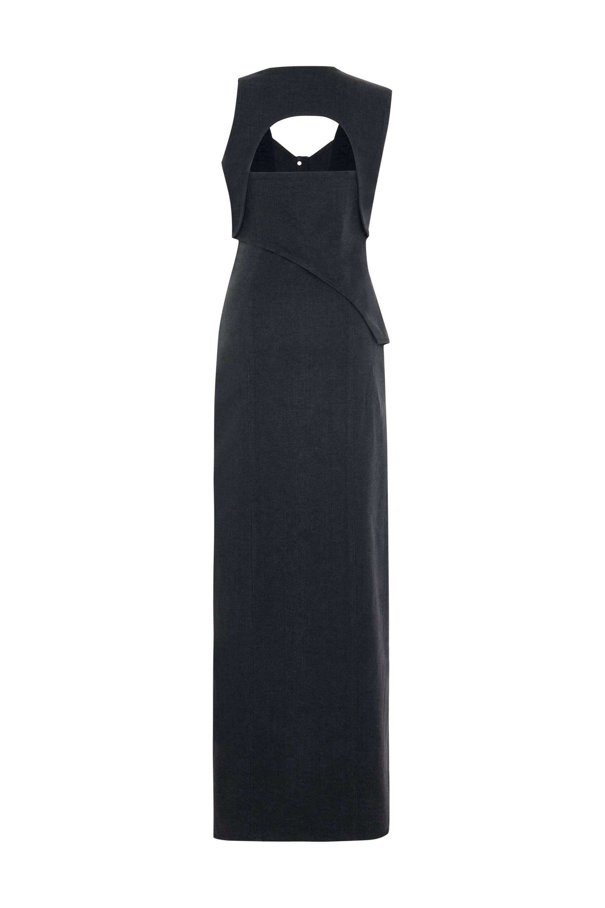 JENDUE Raffinato Dress - Denim Cut-Out Maxi Dress