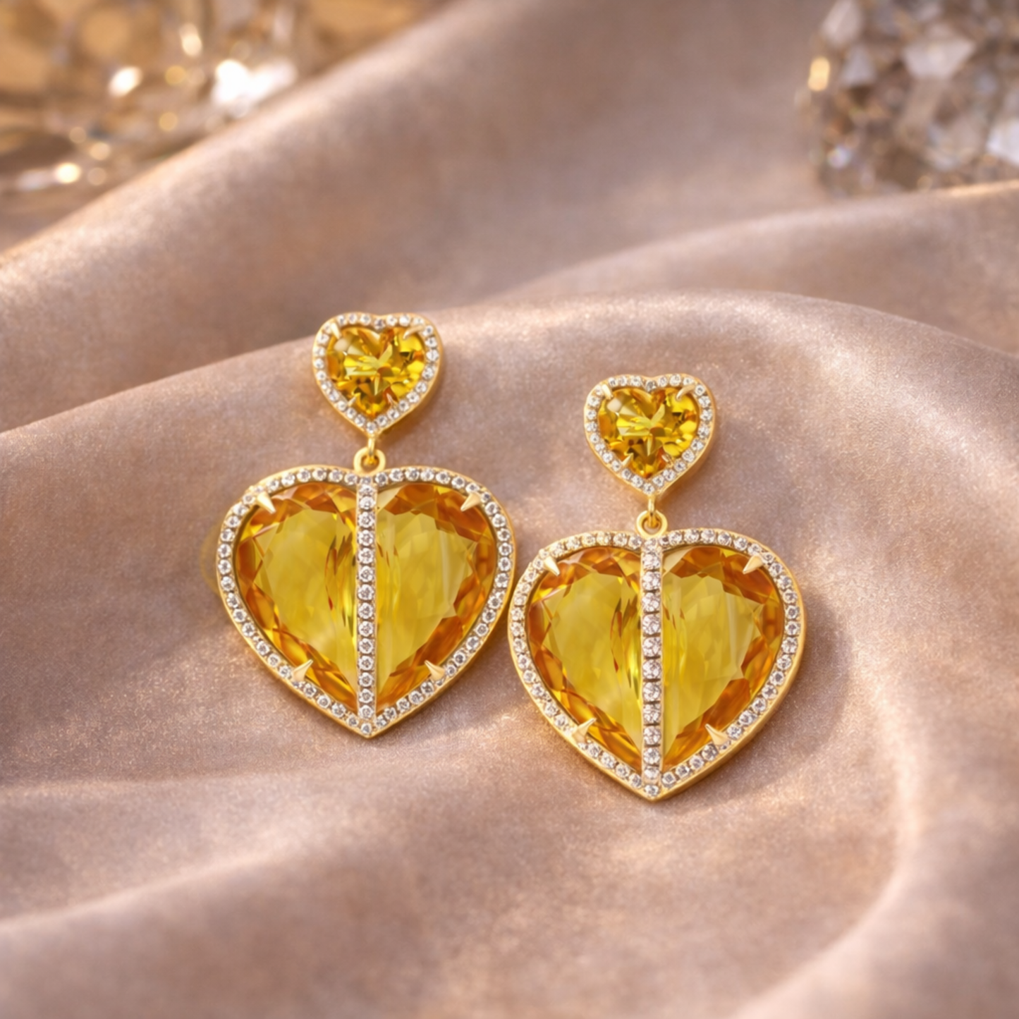 18K Gold Heart Earrings