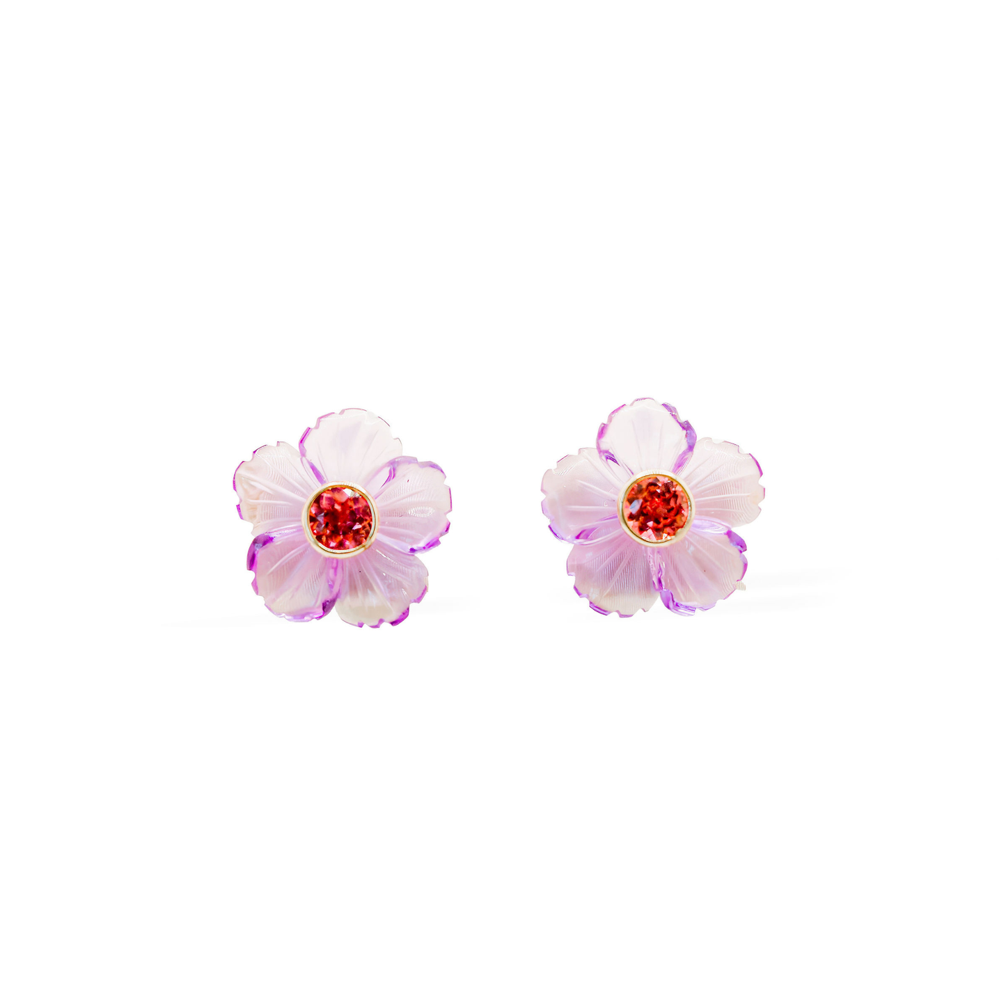 Amethyst Flower Earrings