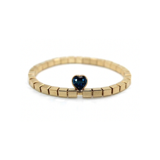 London Blue Topaz Heart Bracelet in 14K Gold