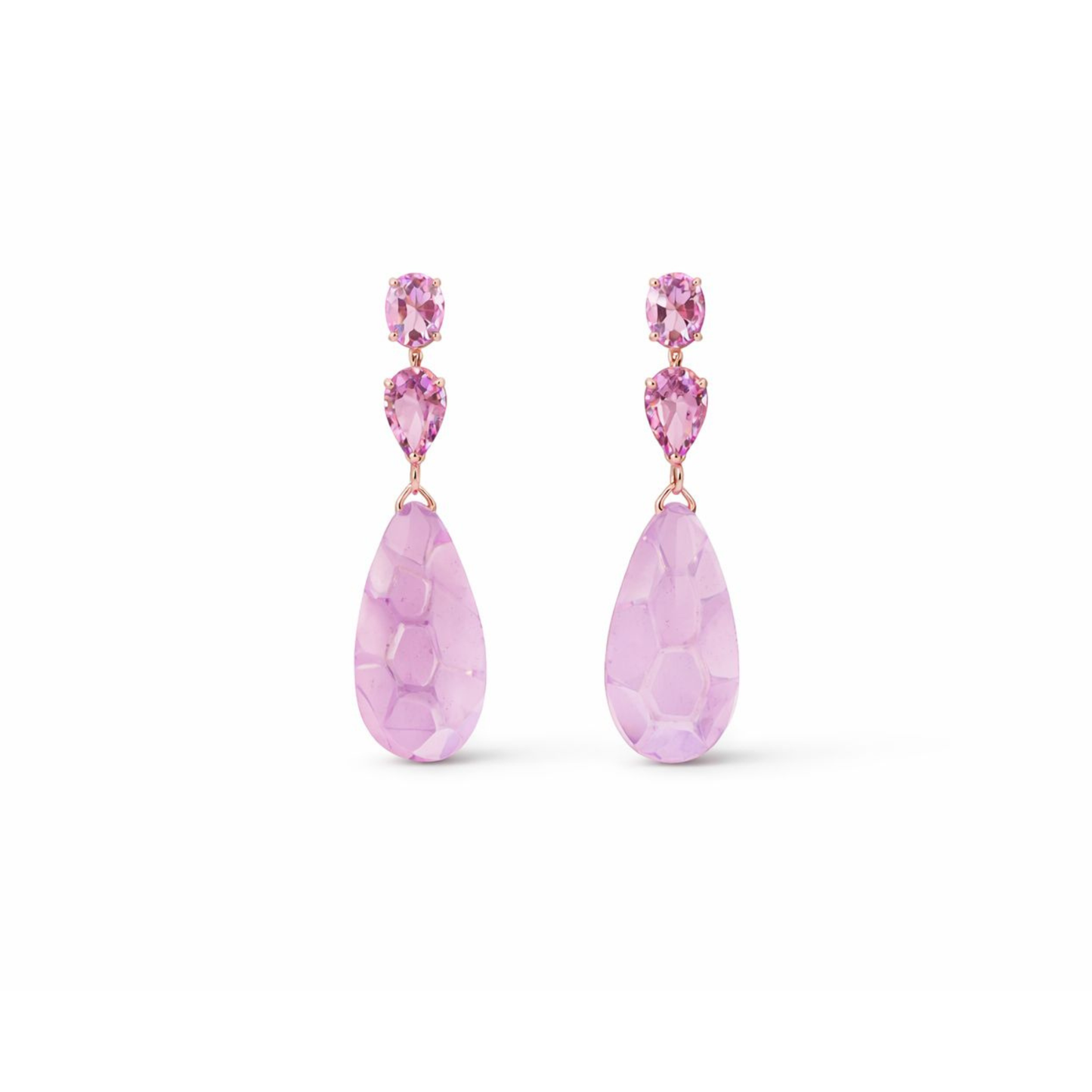 14K Gold Amethyst Drop Earrings