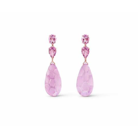 14K Gold Amethyst Drop Earrings