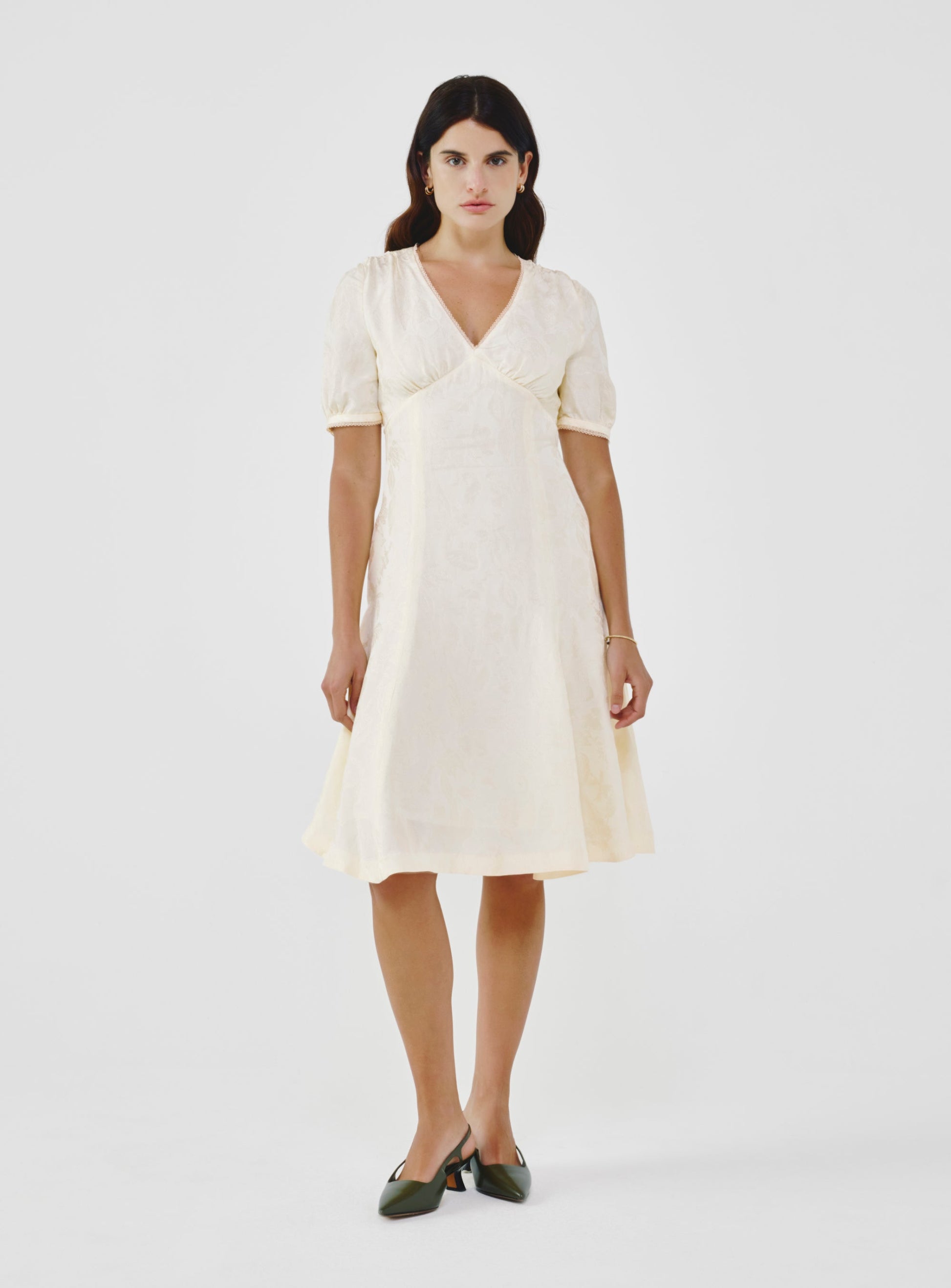 Floral Jacquard Midi Dress