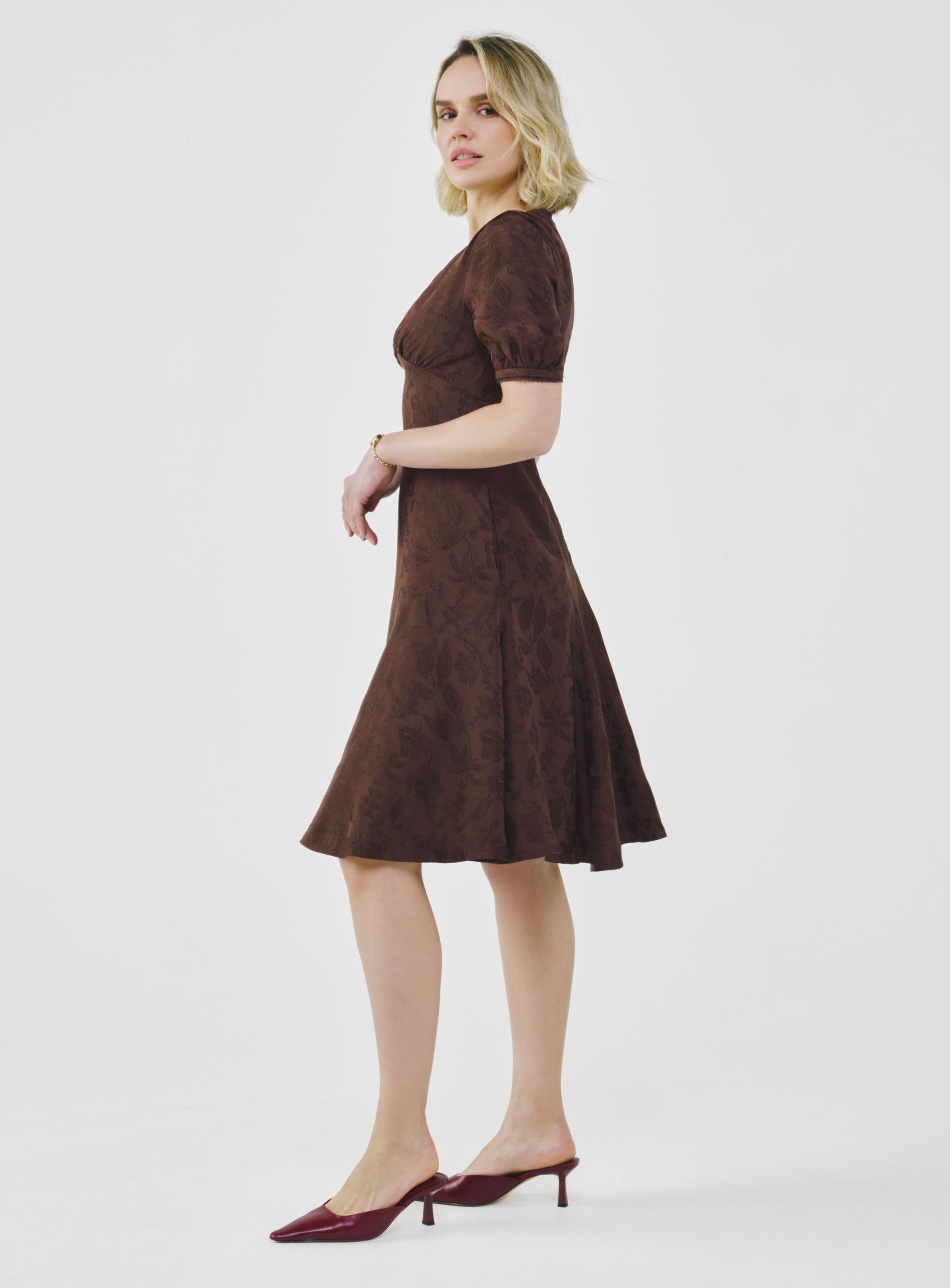 Floral Jacquard Midi Dress