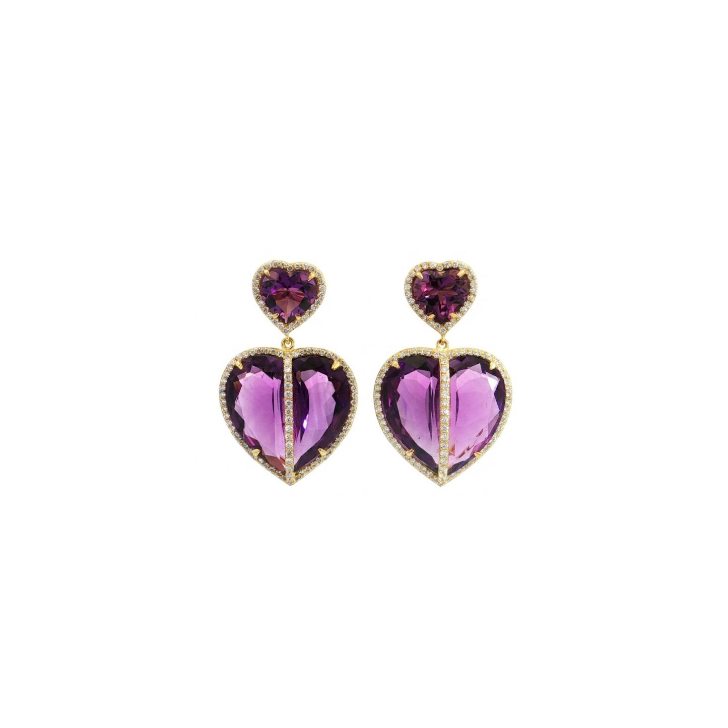 18K Gold Heart Earrings