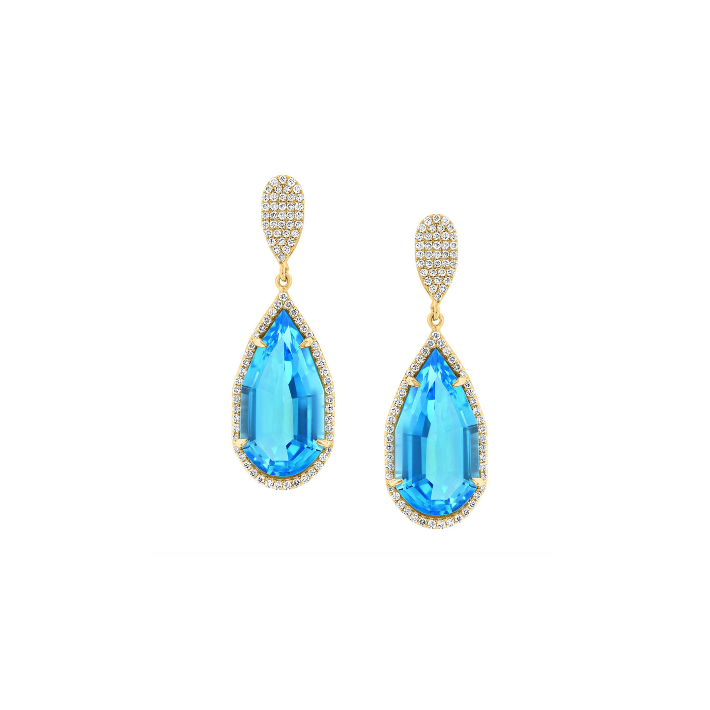 18K Gold Pear Prism Earrings