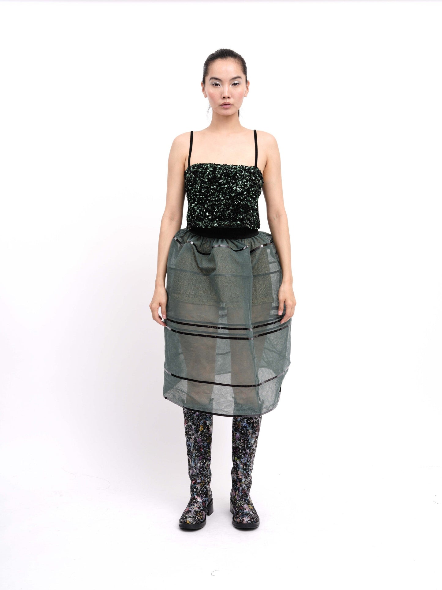 Top Sequins Green