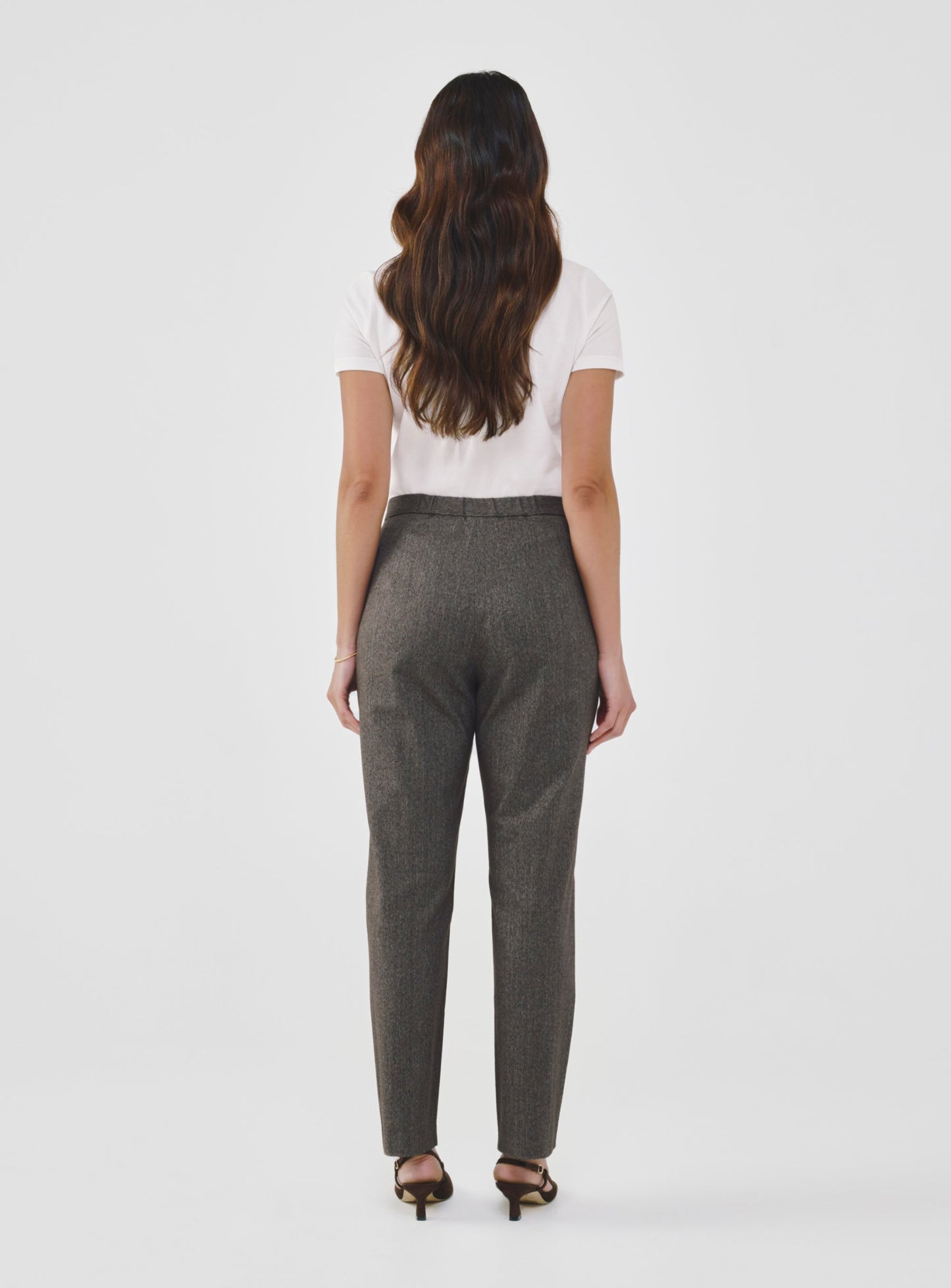 Brown Cotton Cropped Pants
