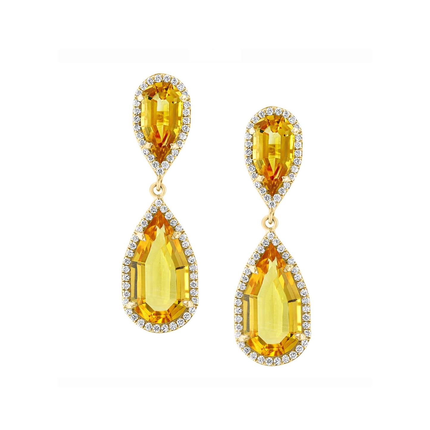 18K Gold Pear Drop Earrings