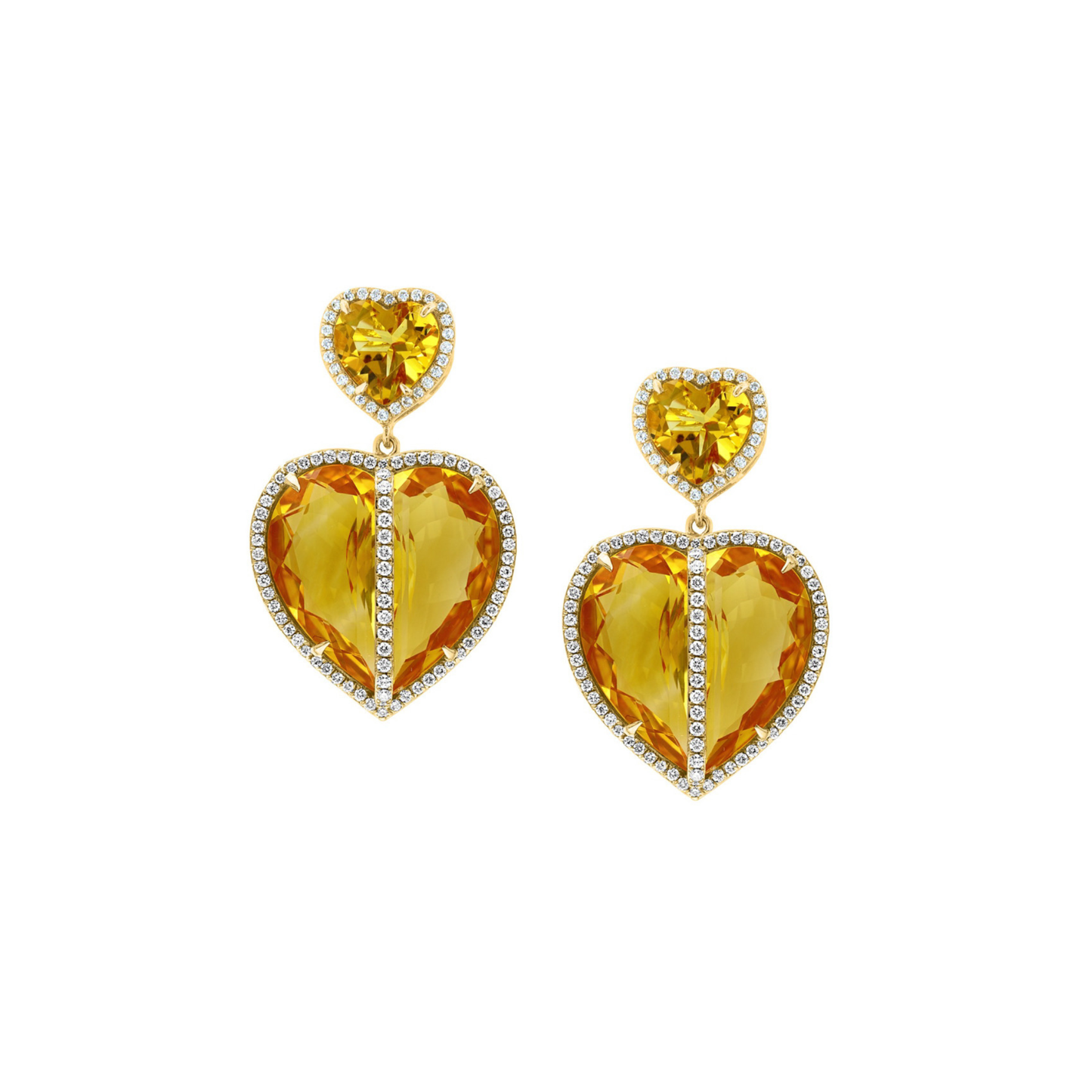 18K Gold Heart Earrings