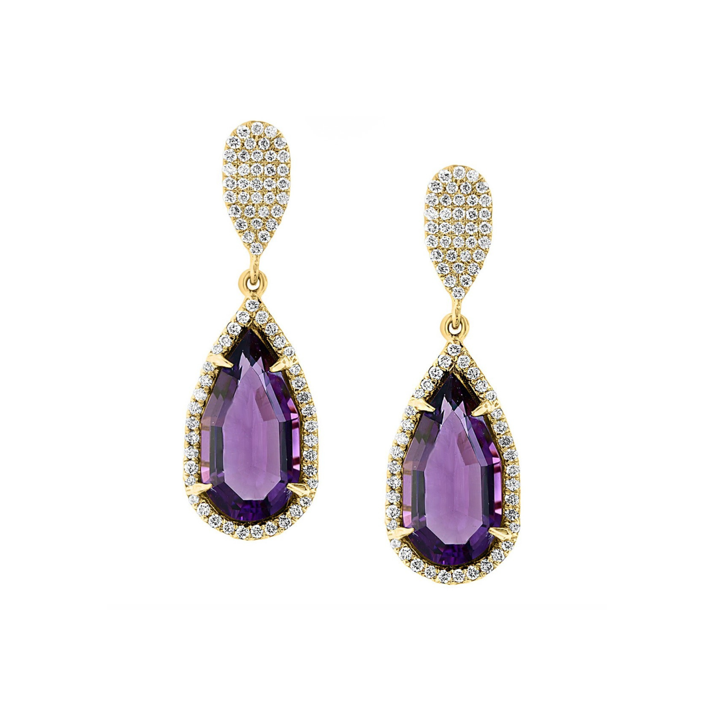 18K Gold Pear Prism Earrings