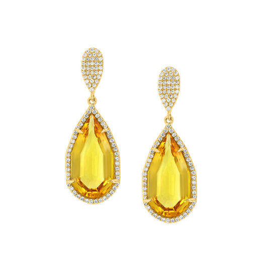 18K Gold Pear Prism Earrings
