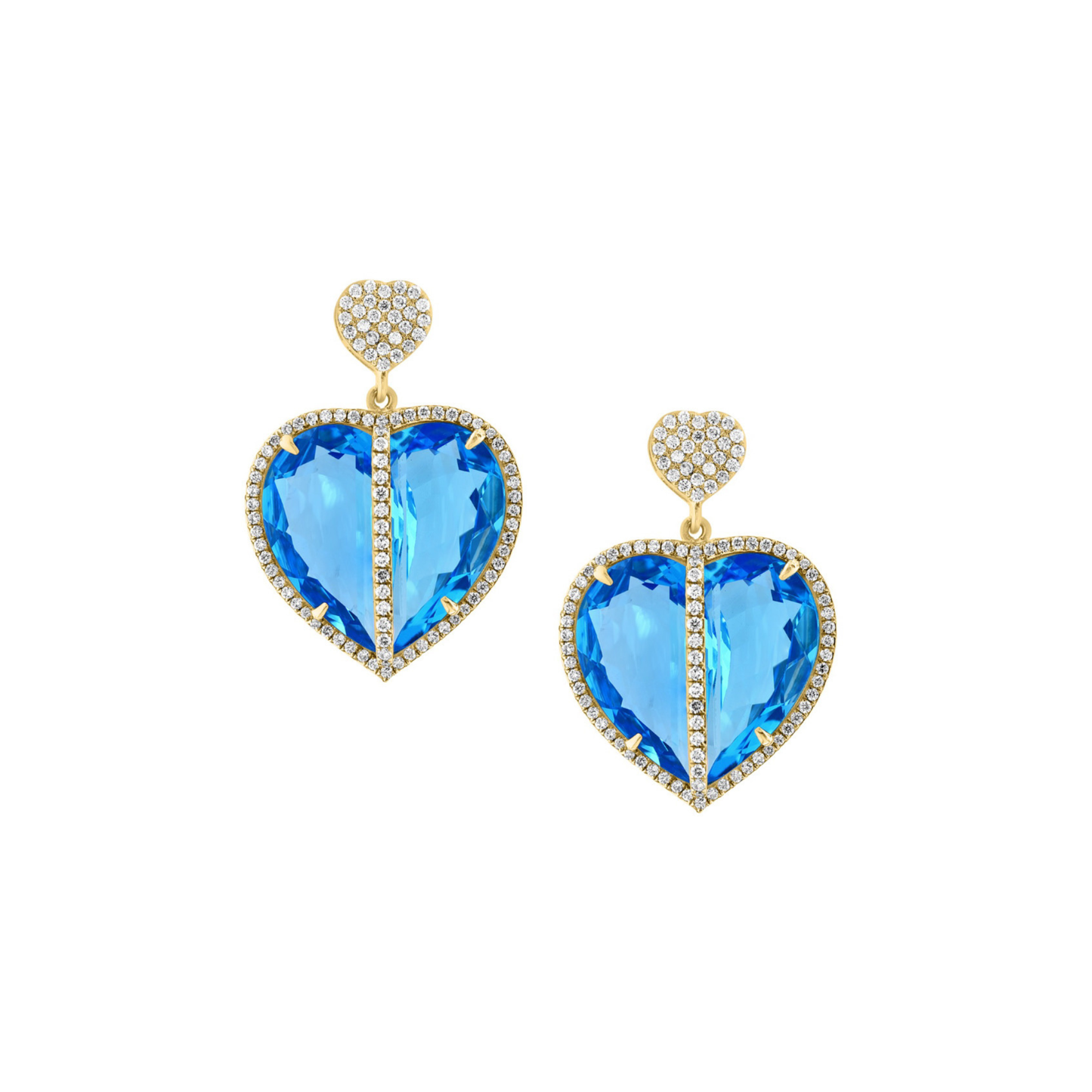 18K Gold Heart Shaped Earrings