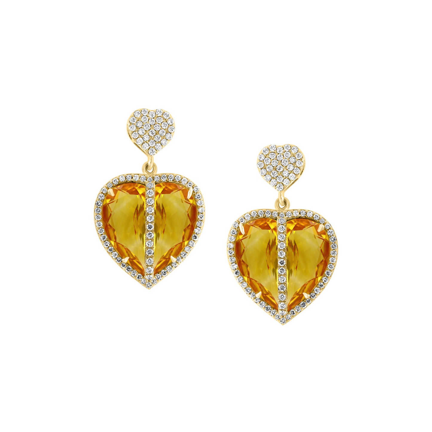 18K Gold Heart Shaped Earrings