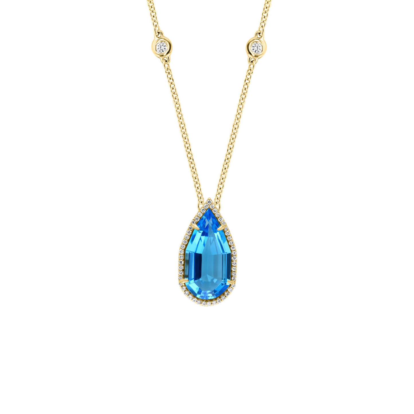 18K Gold Pear Pendant Necklace