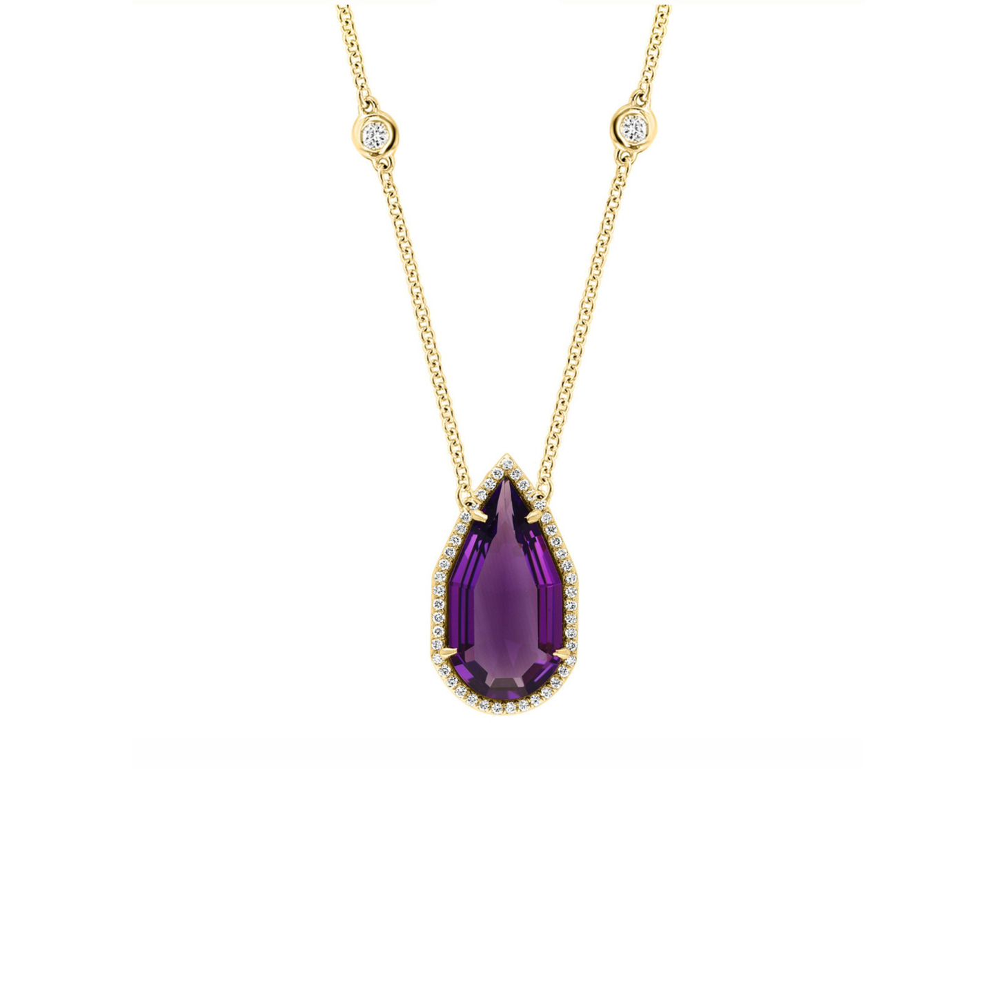 18K Gold Pear Pendant Necklace