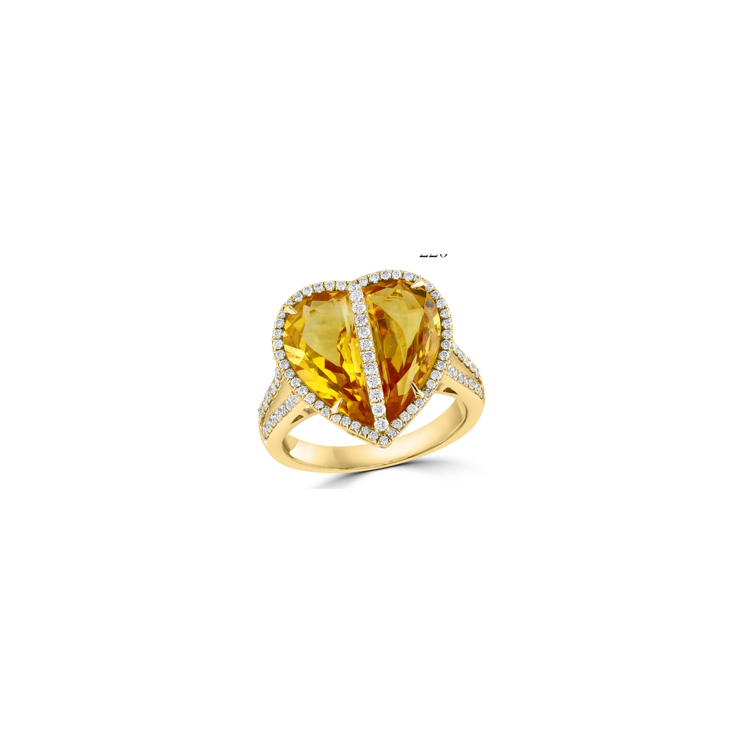 18K Gold Heart Diamond Ring