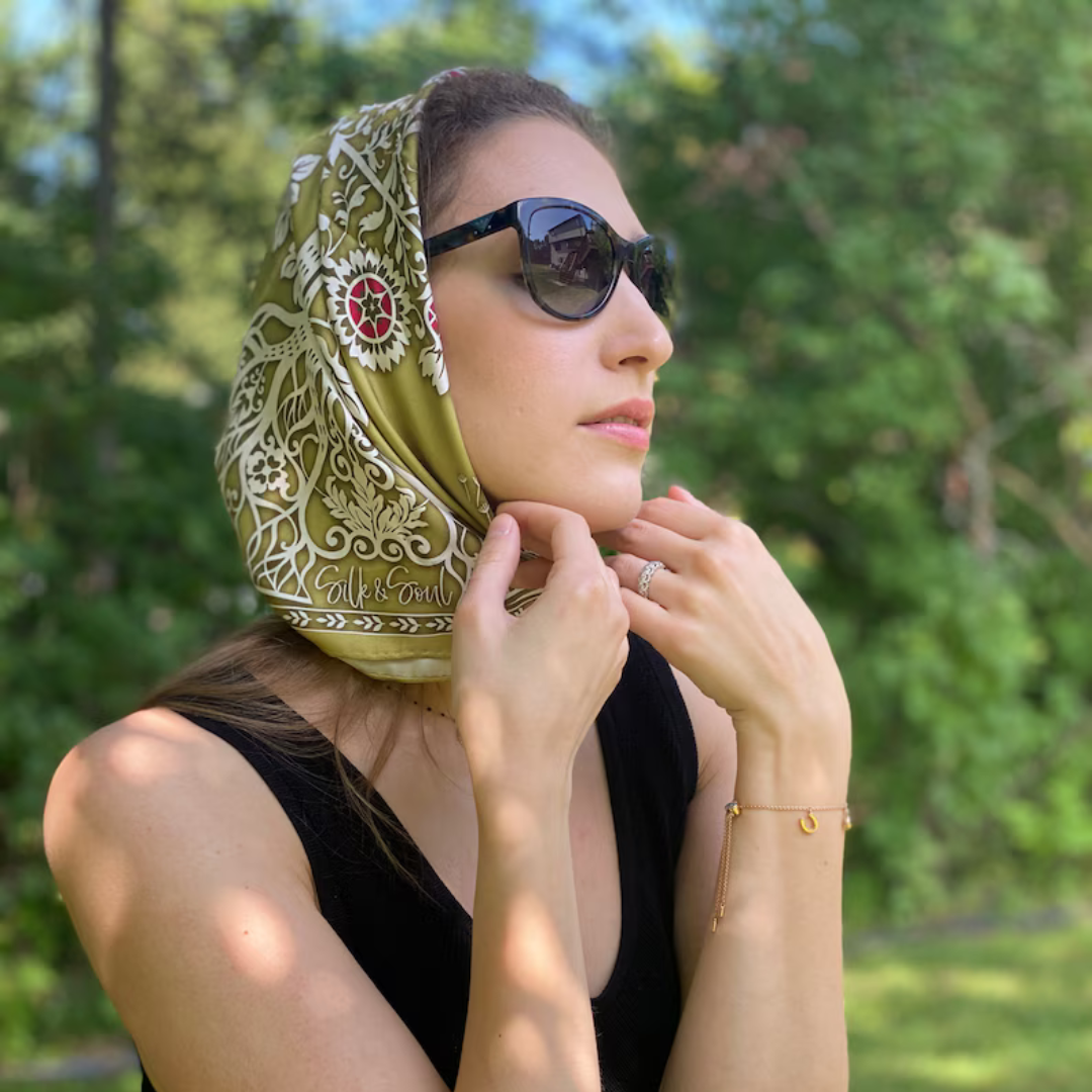 Tree Of Life Scarf In Chartreuse