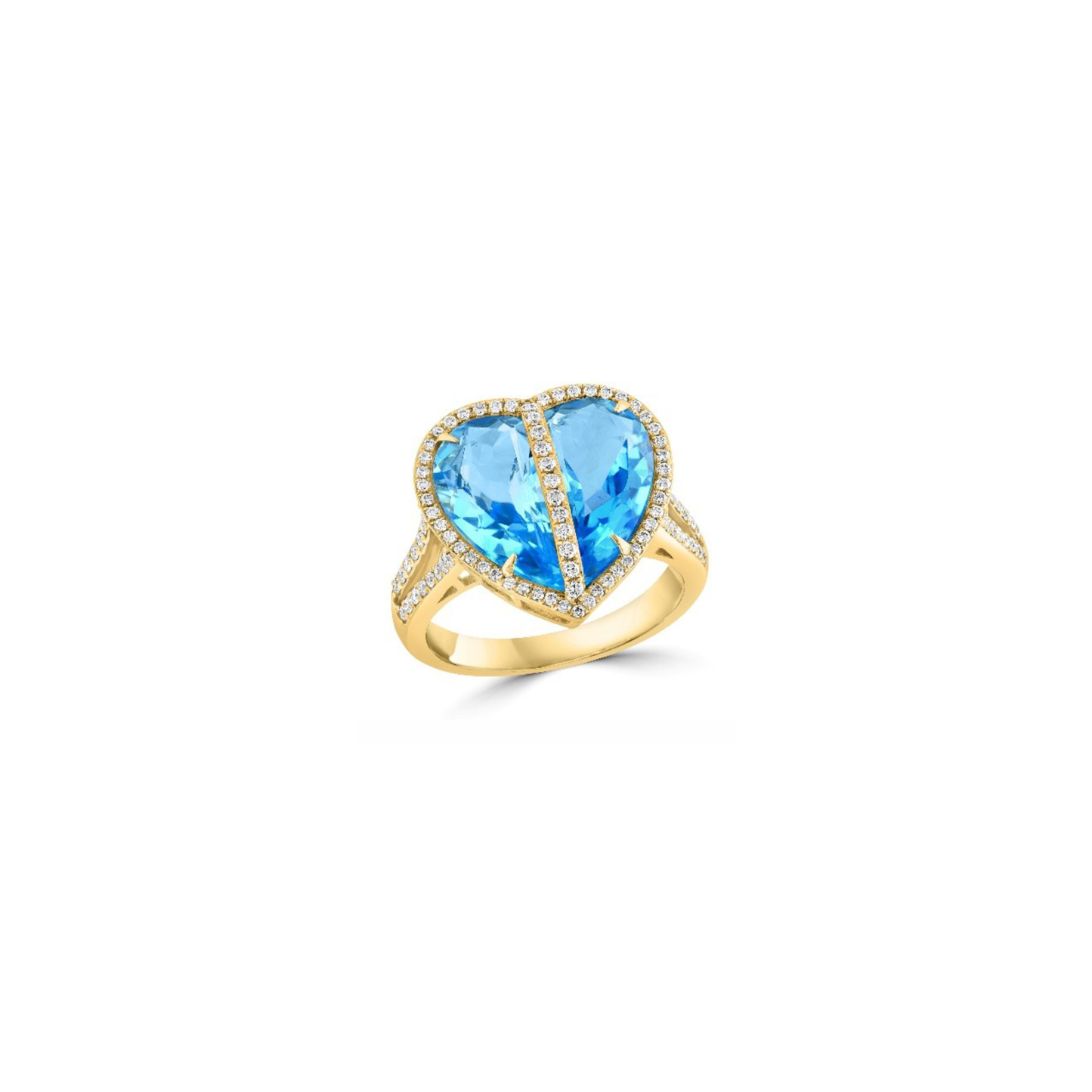 18K Gold Heart Diamond Ring