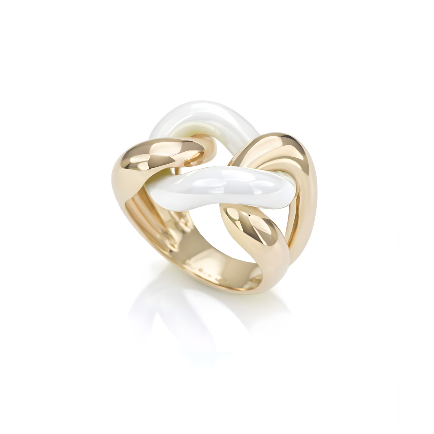 Gourmette White Ring