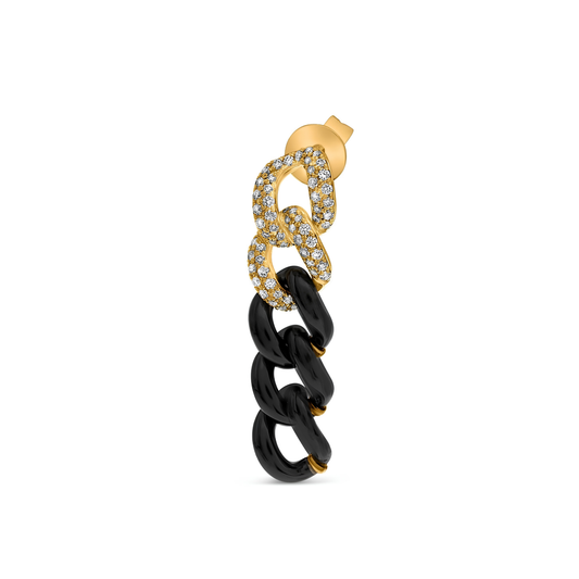 14K Gold Ceramic Chain Link Earrings