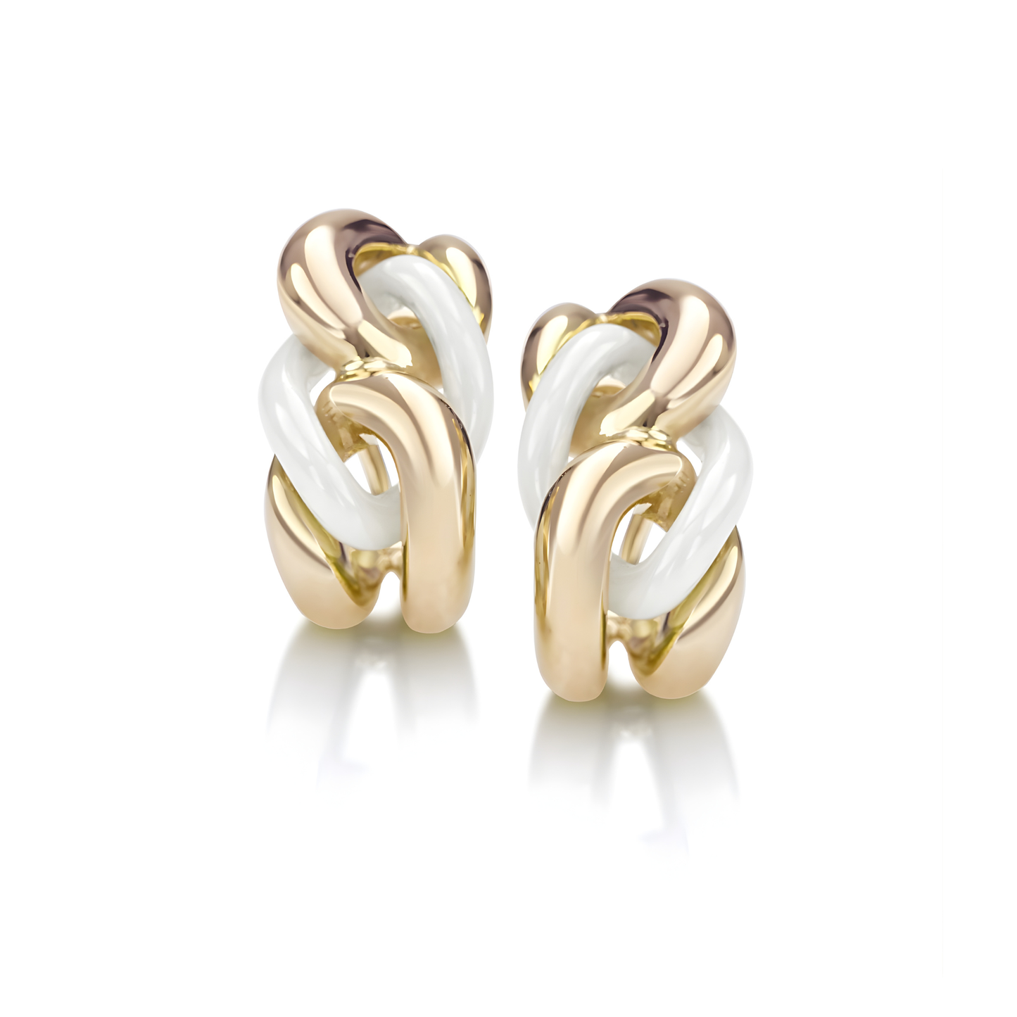 Gourmette White Earrings