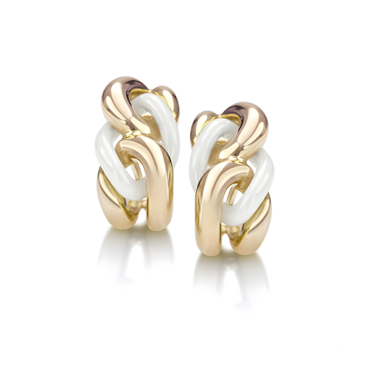Gourmette White Earrings