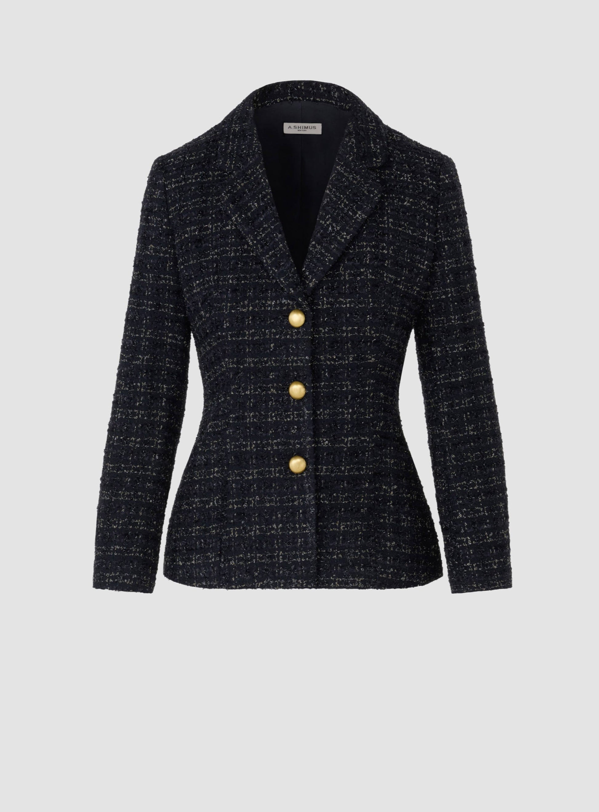Single-Breasted Fancy Tweed Jacket