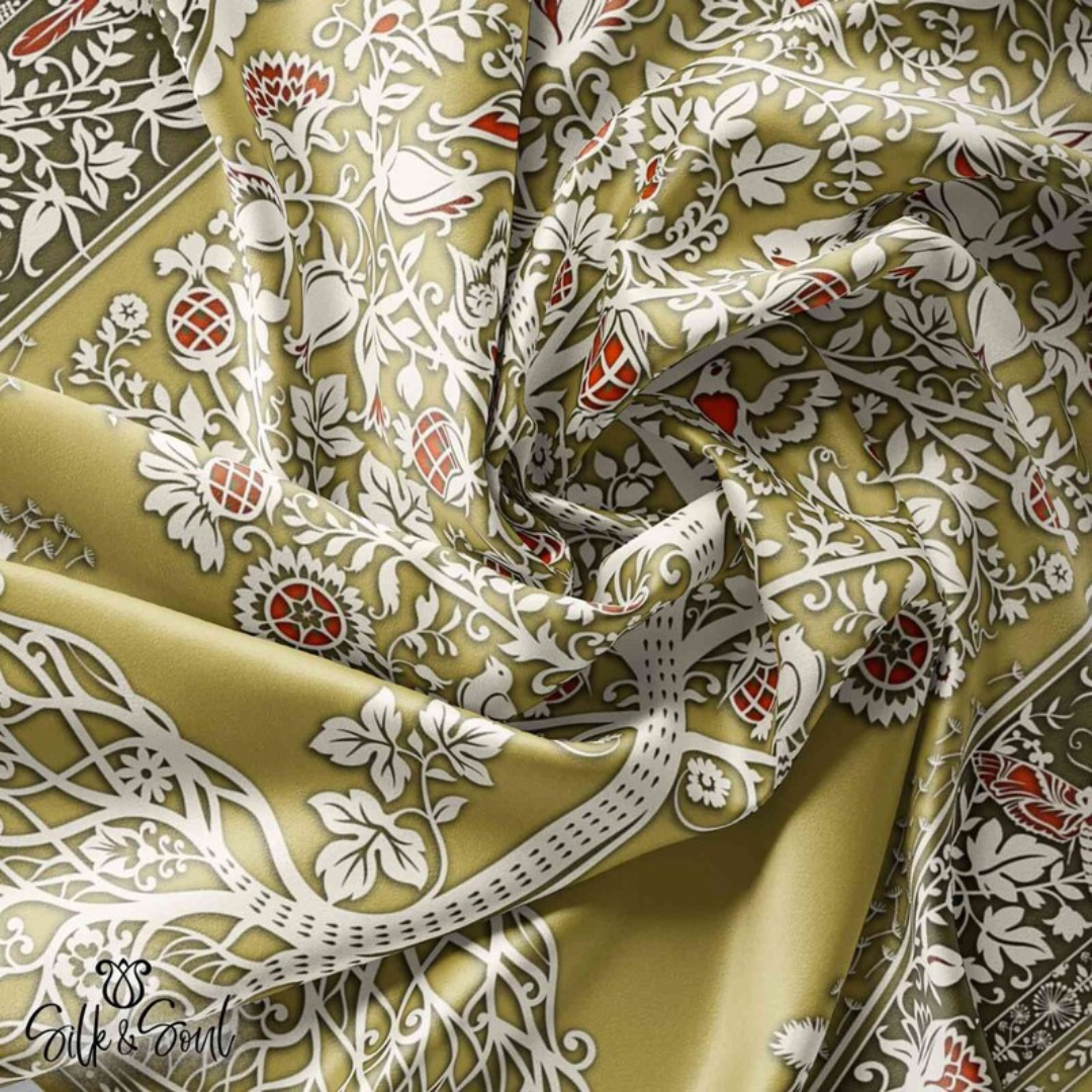 Tree Of Life Scarf In Chartreuse