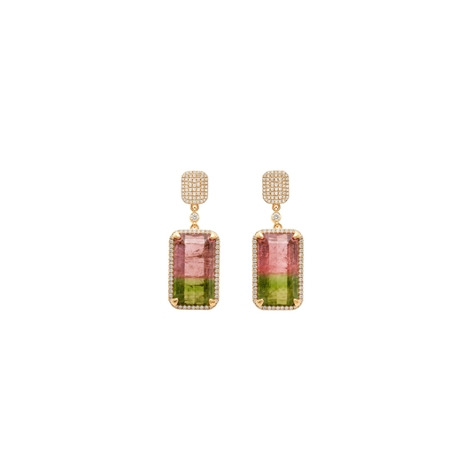 Watermelon Tourmaline Earrings