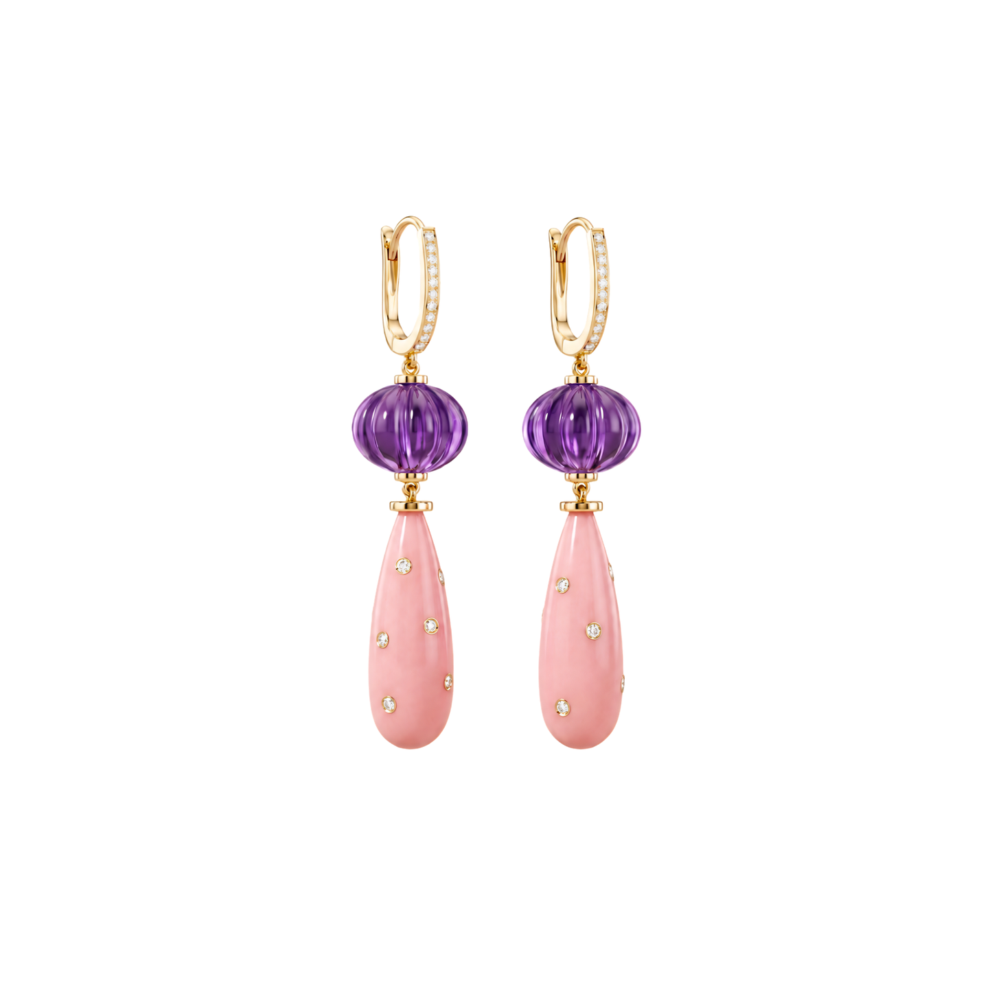 14K Gold Rosé Drop Earrings