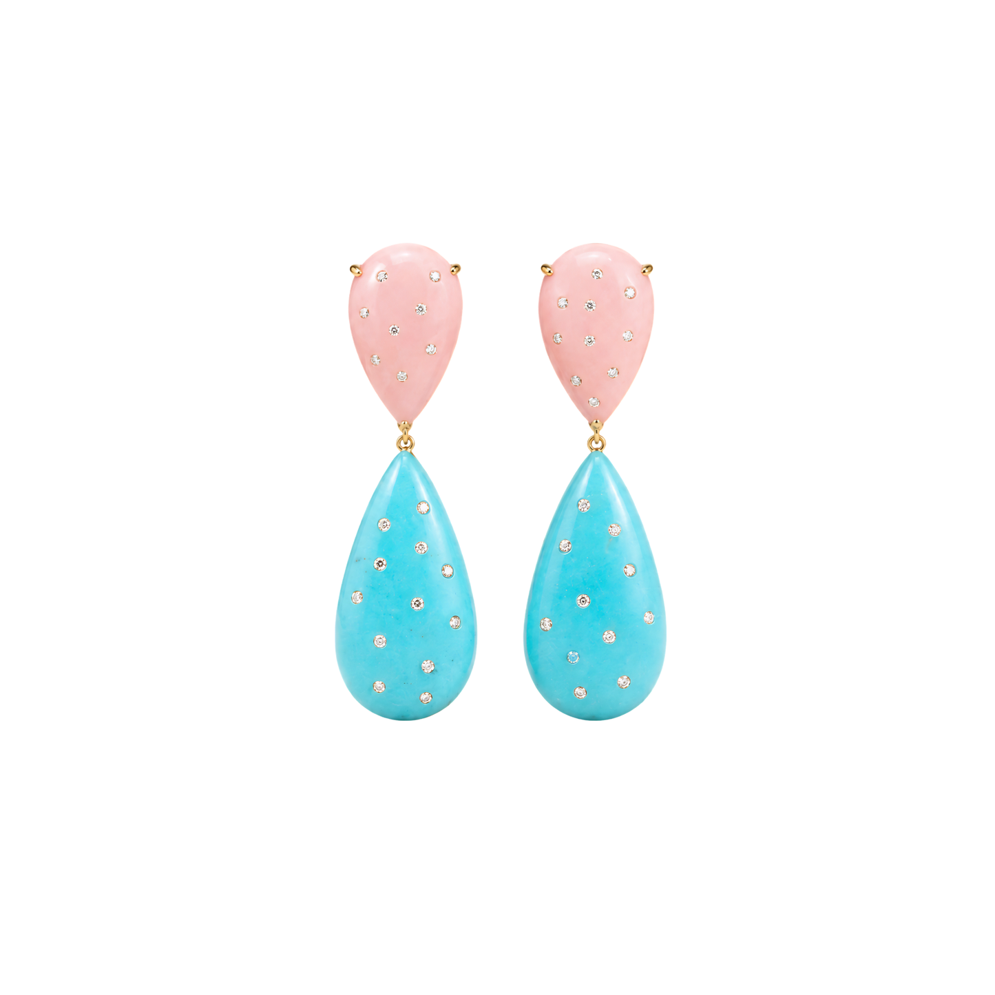 14K Gold Capri Rose' Drop Earrings