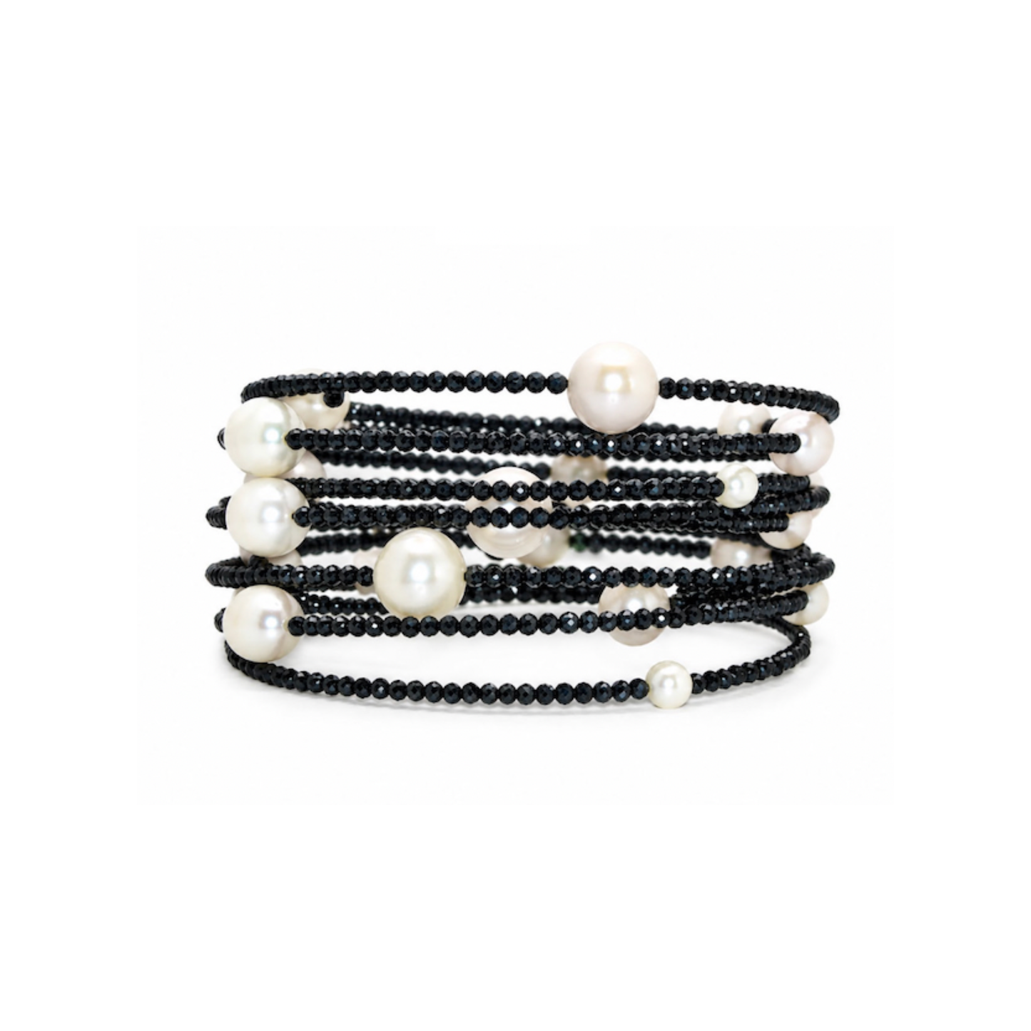 Black and Turquoise Beaded Bracelet Stack