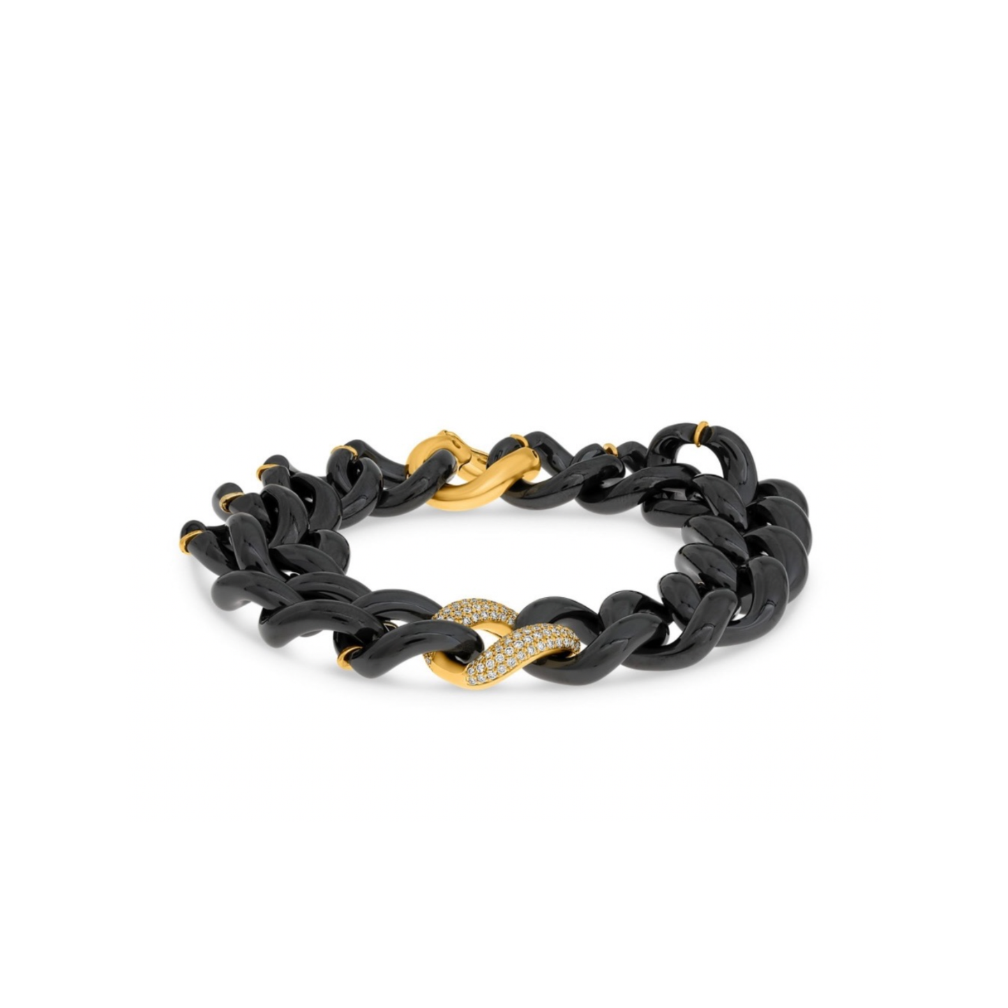 14K Gold Ceramic Chain Link Bracelet