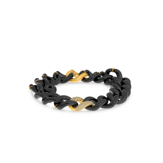 14K Gold Ceramic Chain Link Bracelet