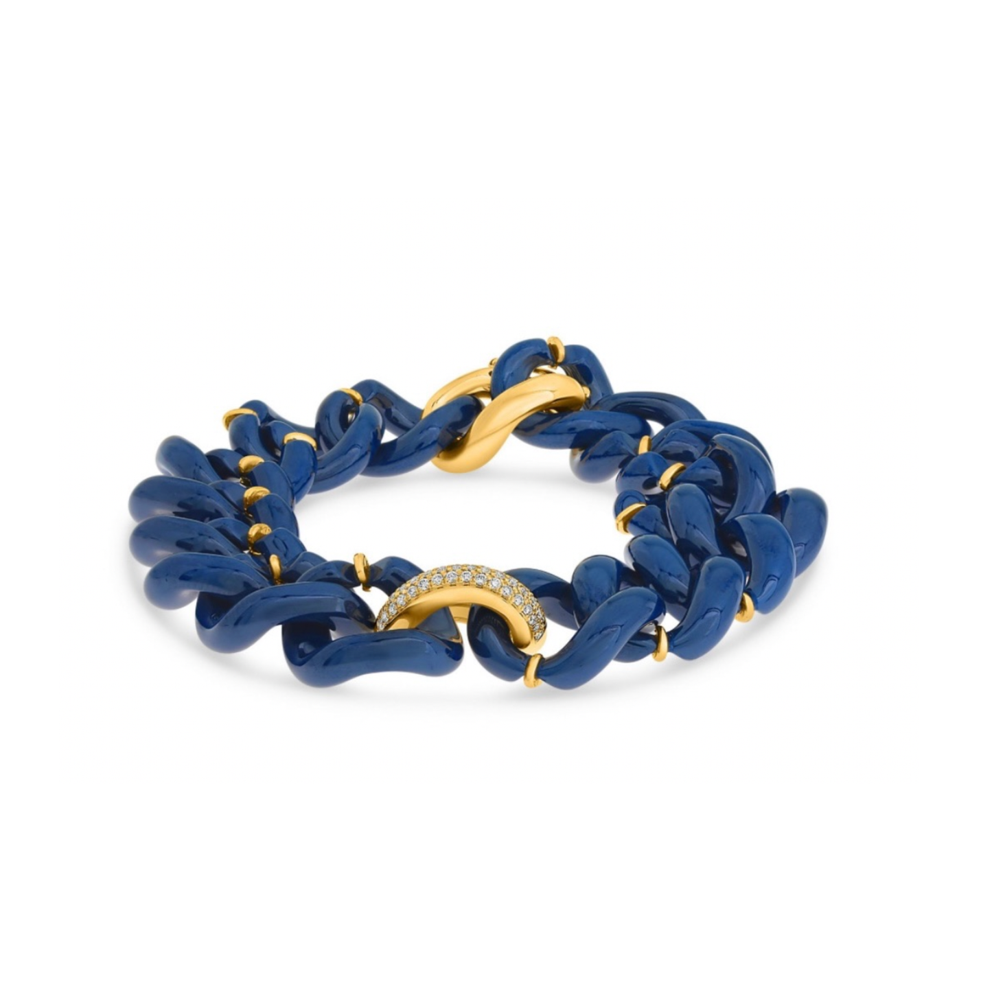 14K Gold Ceramic Chain Link Bracelet