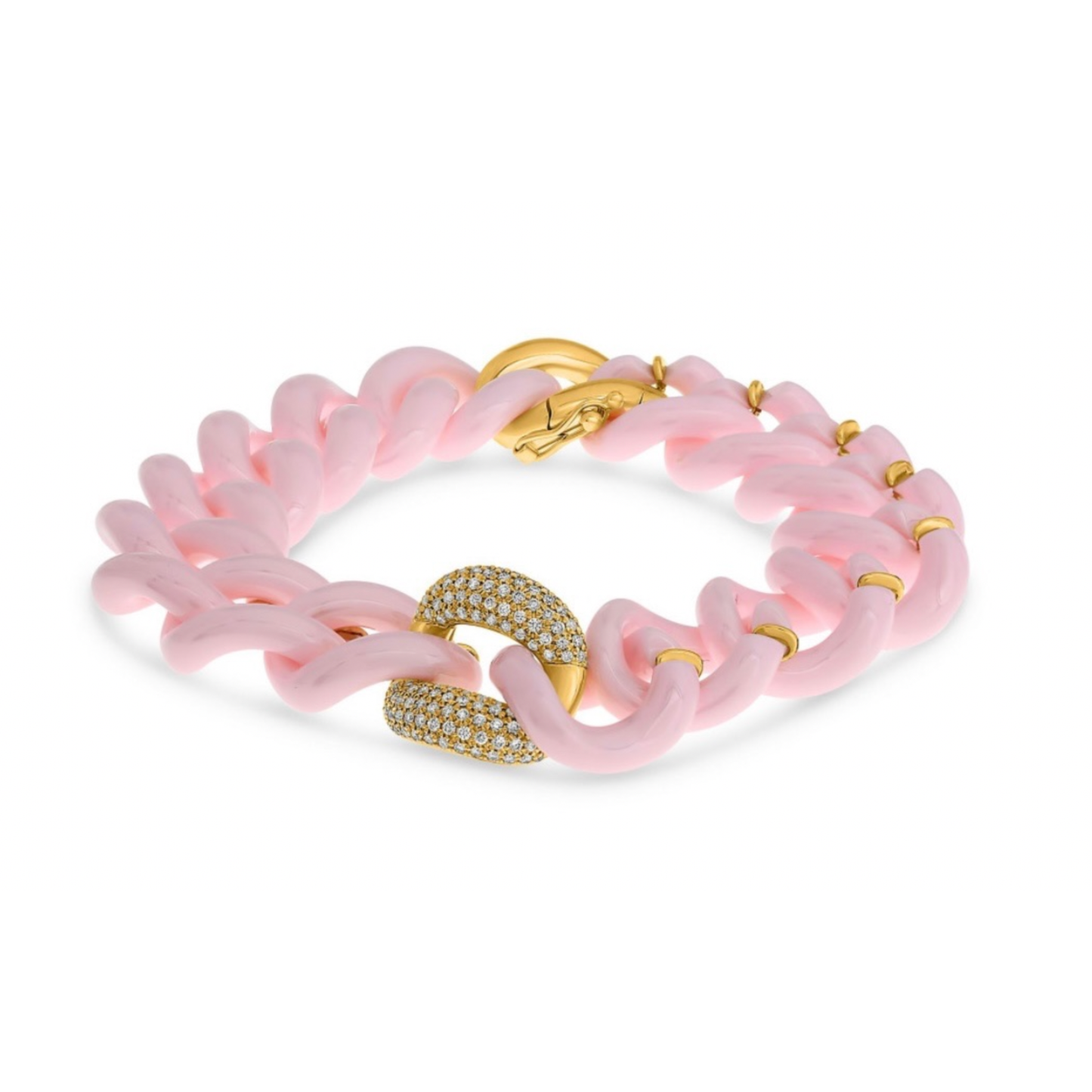14K Gold Ceramic Chain Link Bracelet