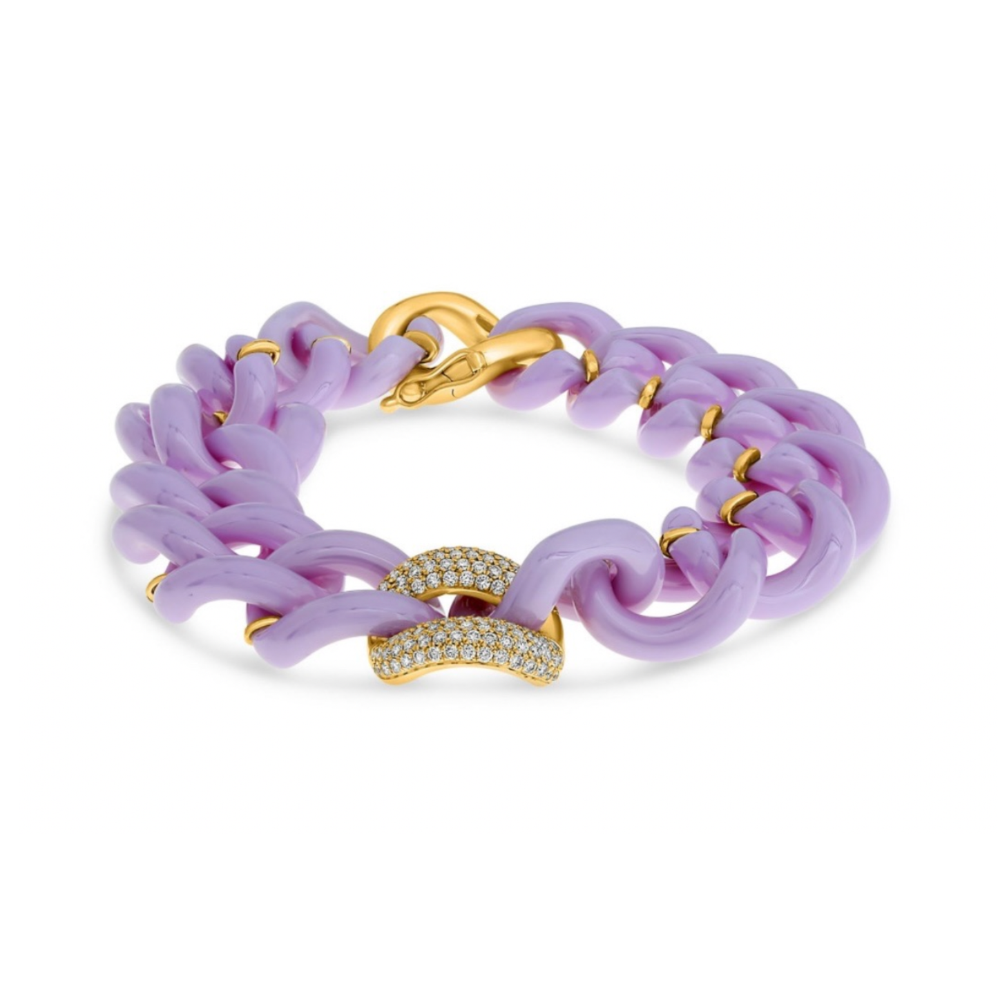 14K Gold Ceramic Chain Link Bracelet