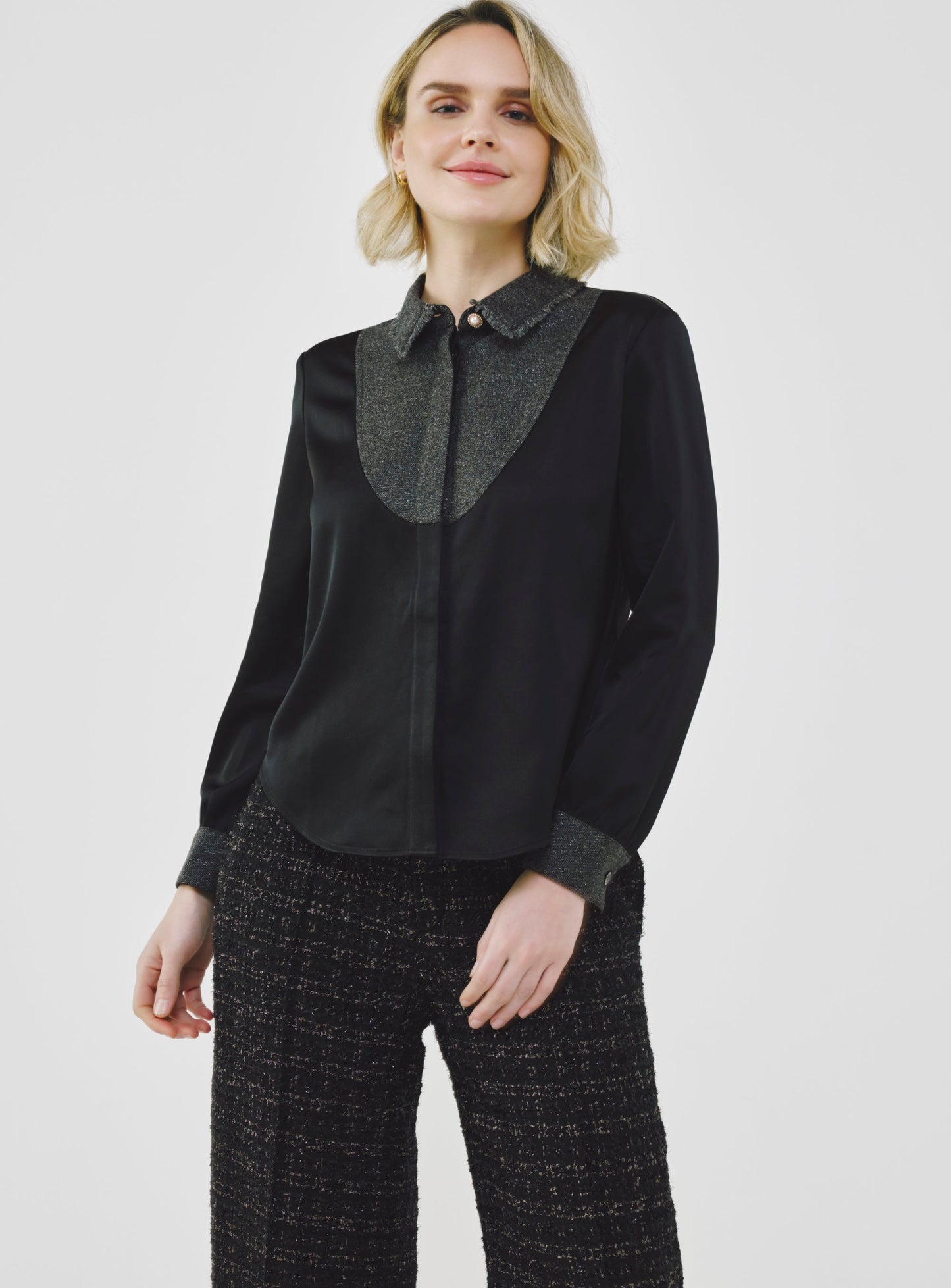 Fancy Tweed Button Up Shirt