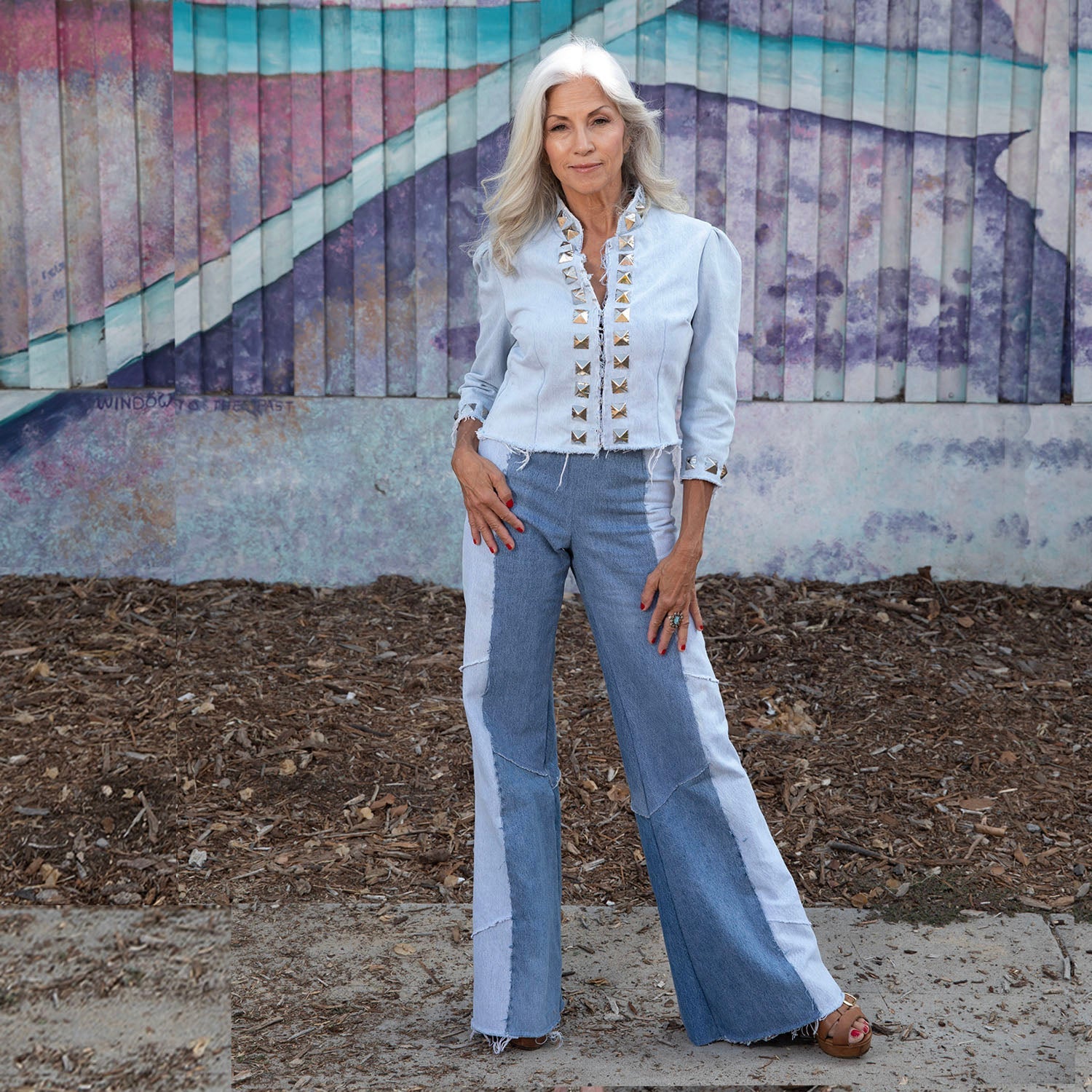 The Alice Jean – Two-Tone Upcycled Denim Flare