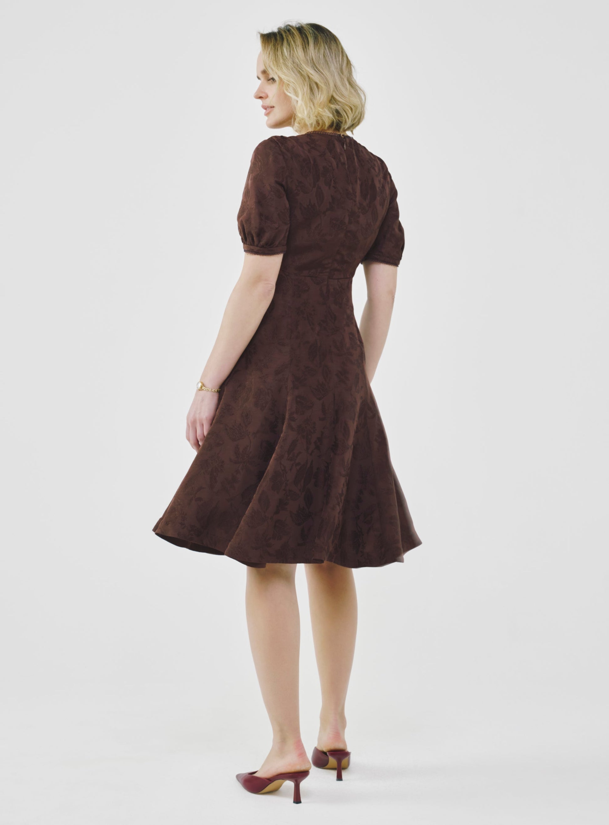 Floral Jacquard Midi Dress