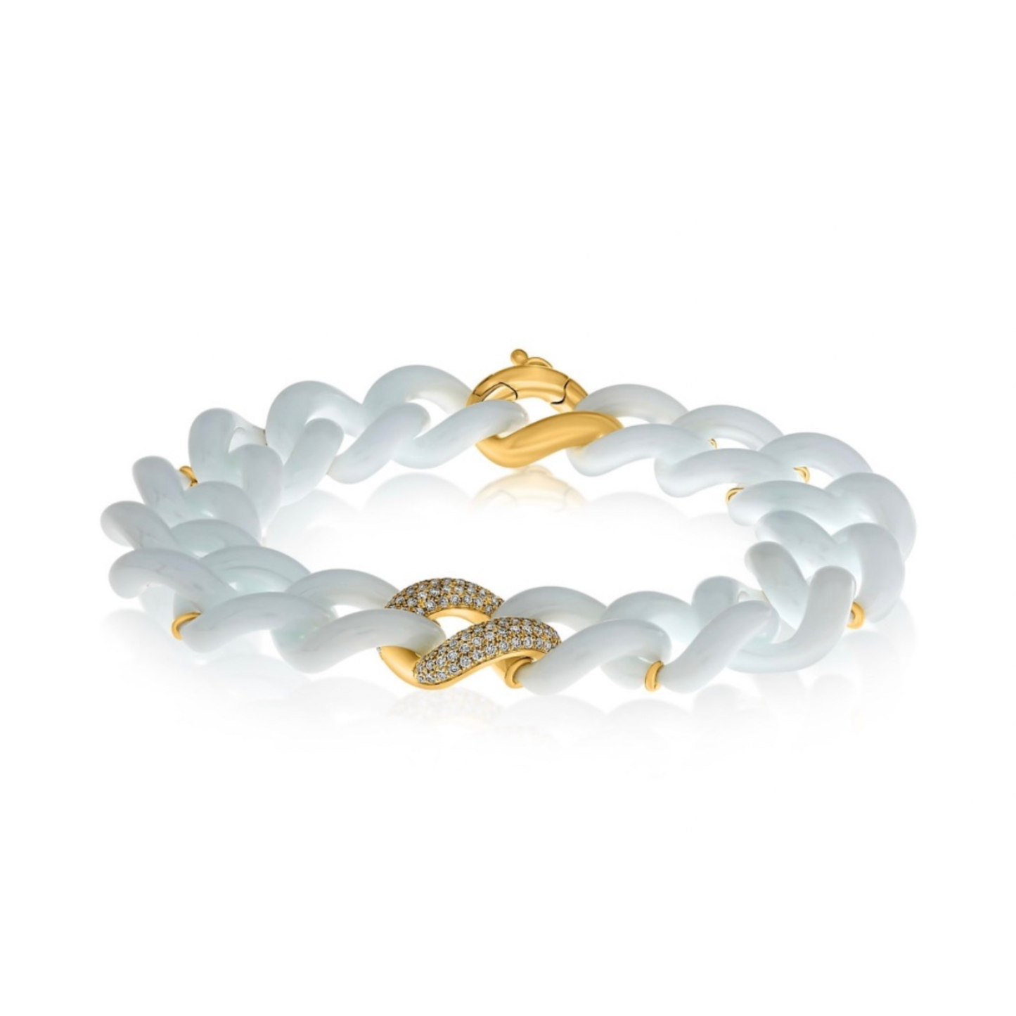 14K Gold Ceramic Chain Link Bracelet