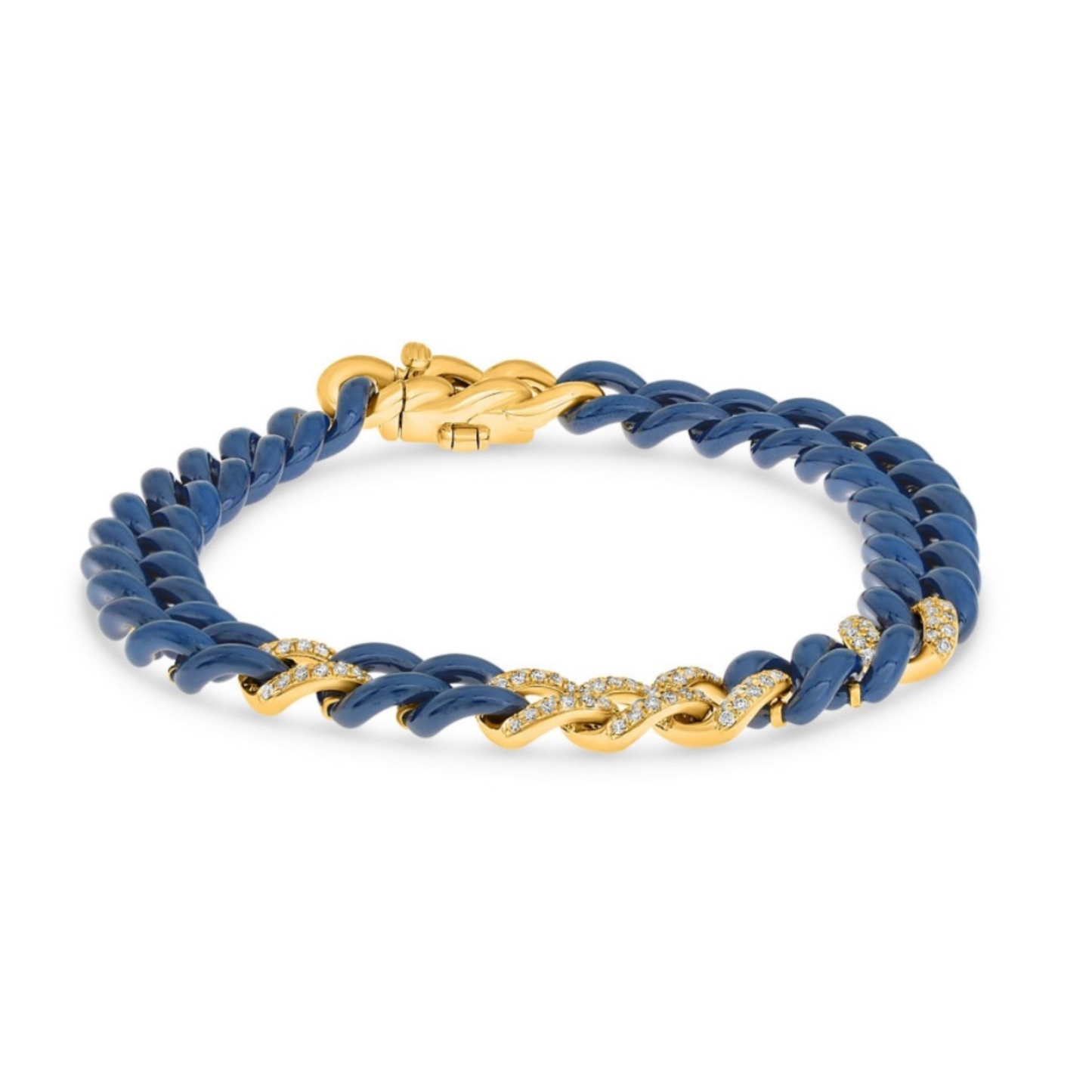 14K Gold Ceramic Chain Link Bracelet