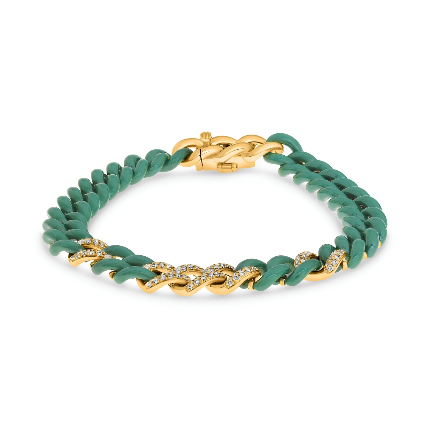 14K Gold Ceramic Chain Link Bracelet