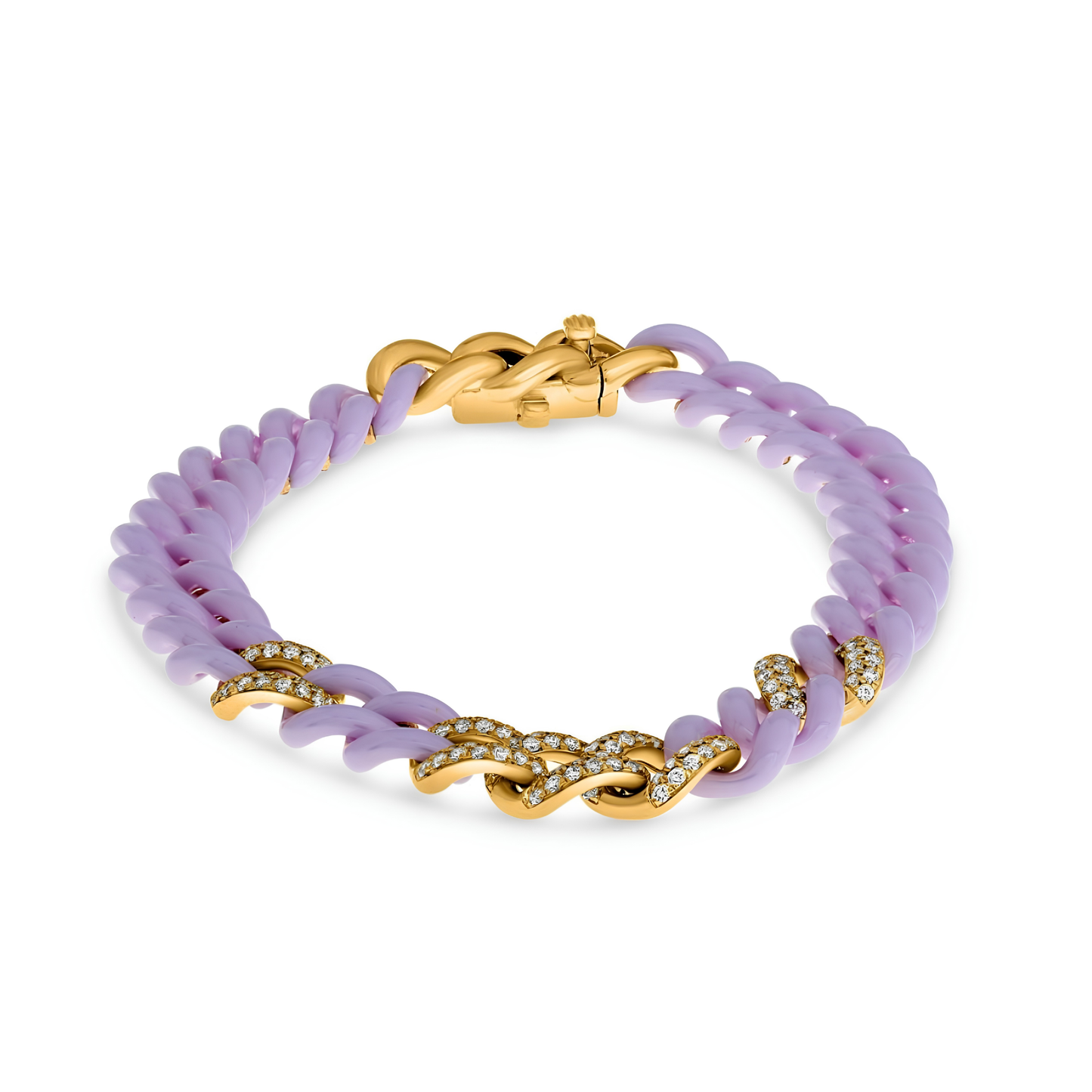 14K Gold Ceramic Chain Link Bracelet