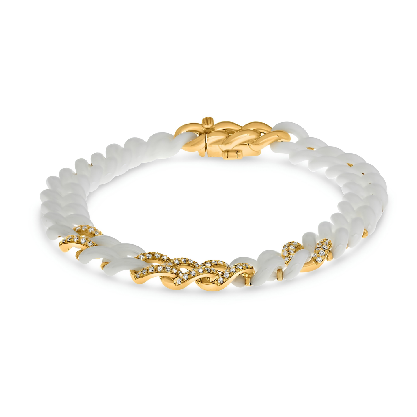 14K Gold Ceramic Chain Link Bracelet