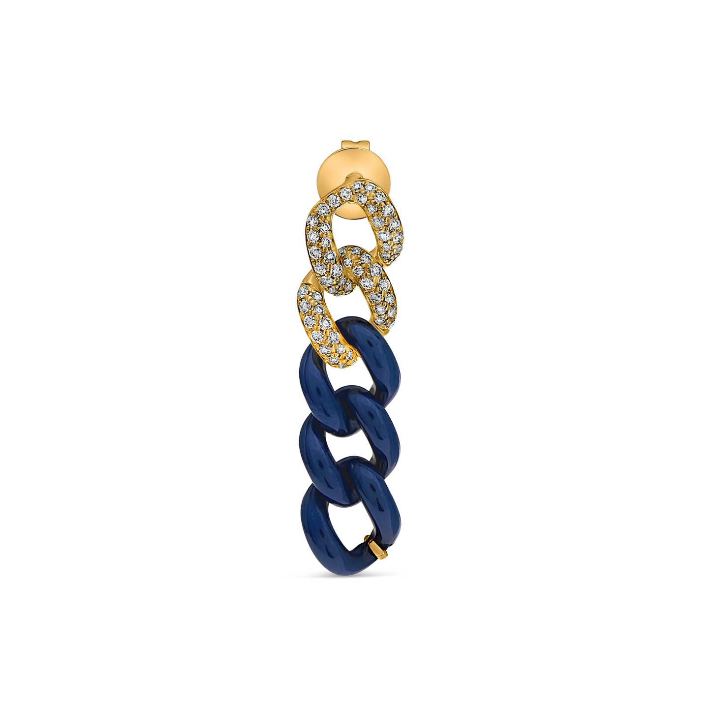 14K Gold Ceramic Chain Link Earrings