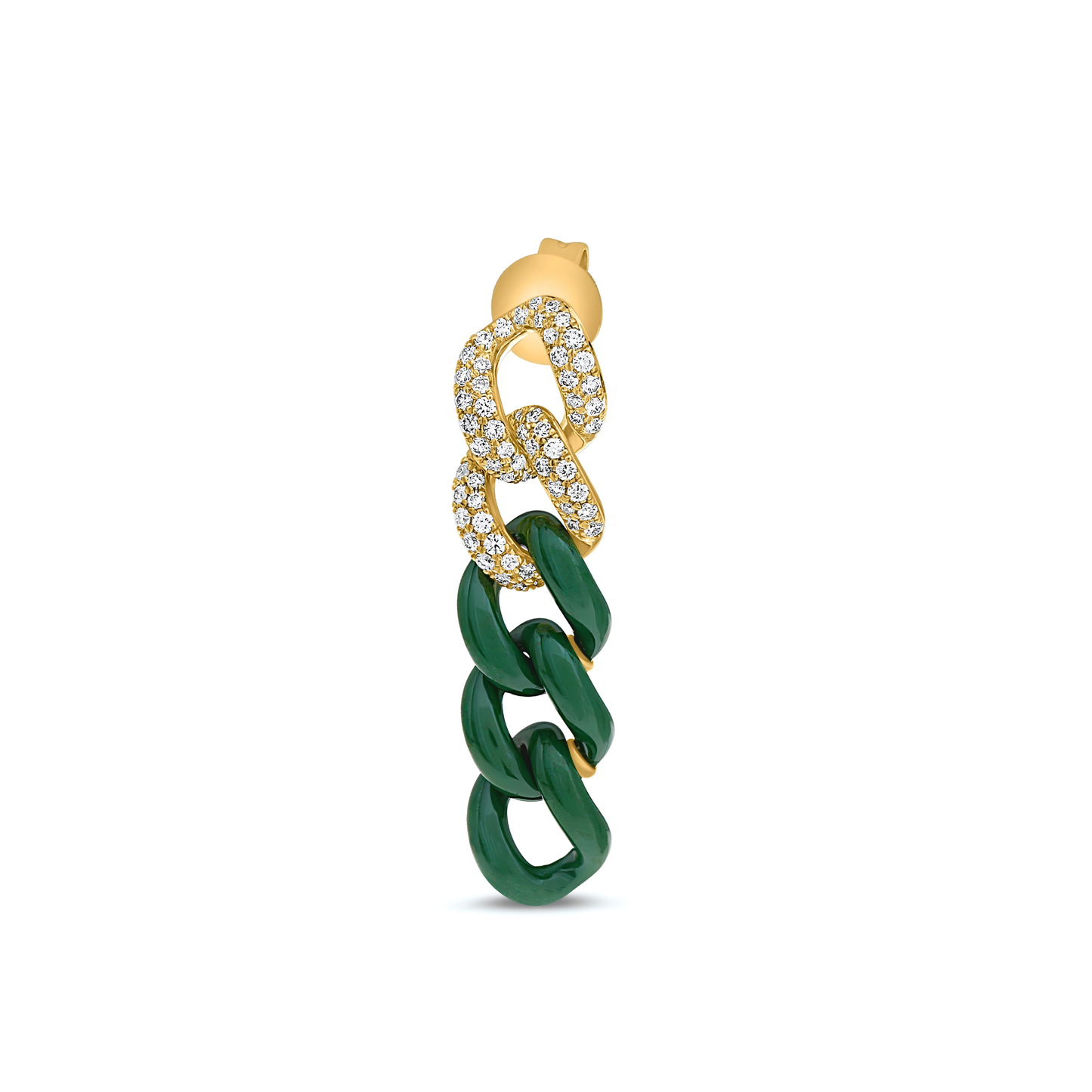 14K Gold Ceramic Chain Link Earrings